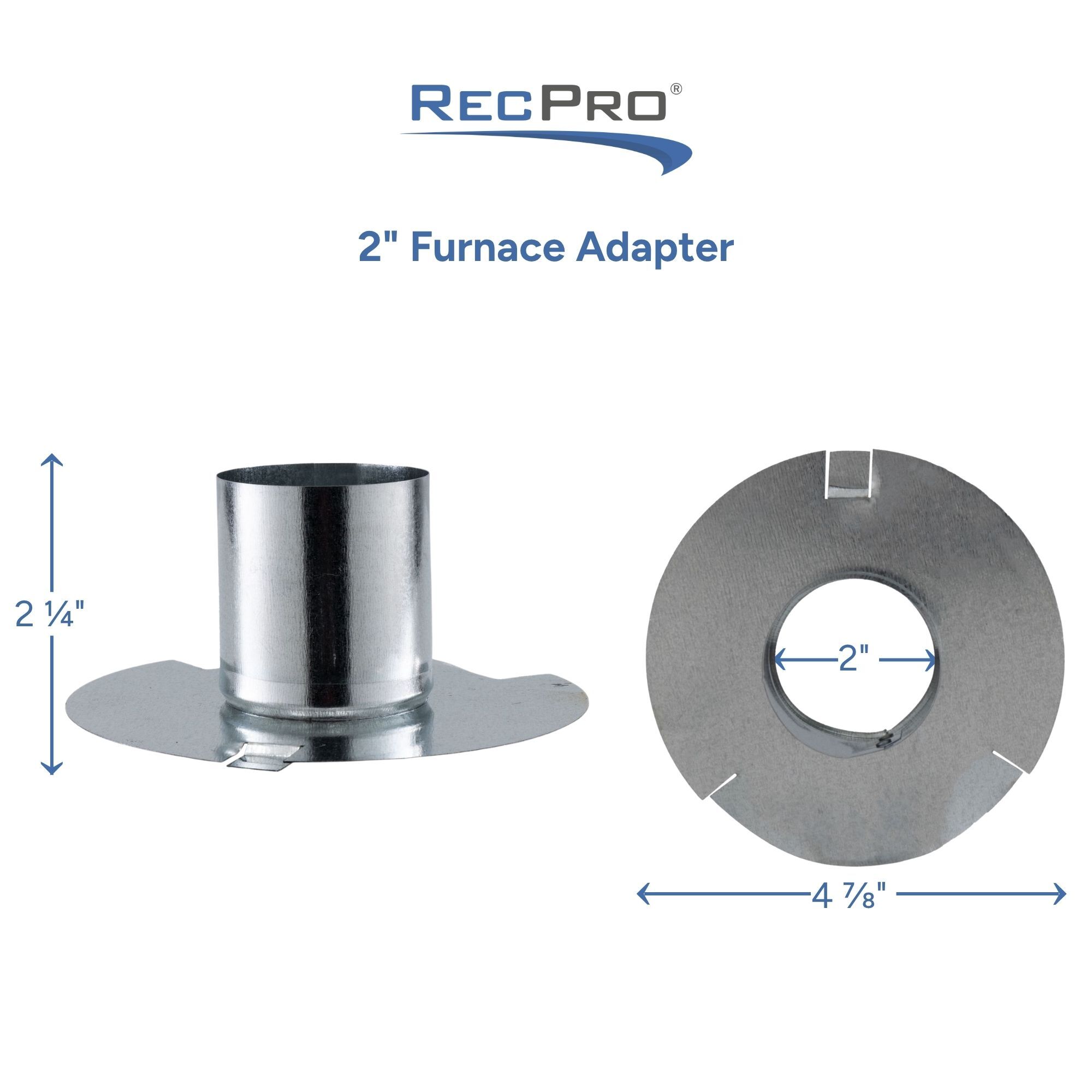 2" Furnace Adapter Measurements 2" Furnace Adapter Measurements