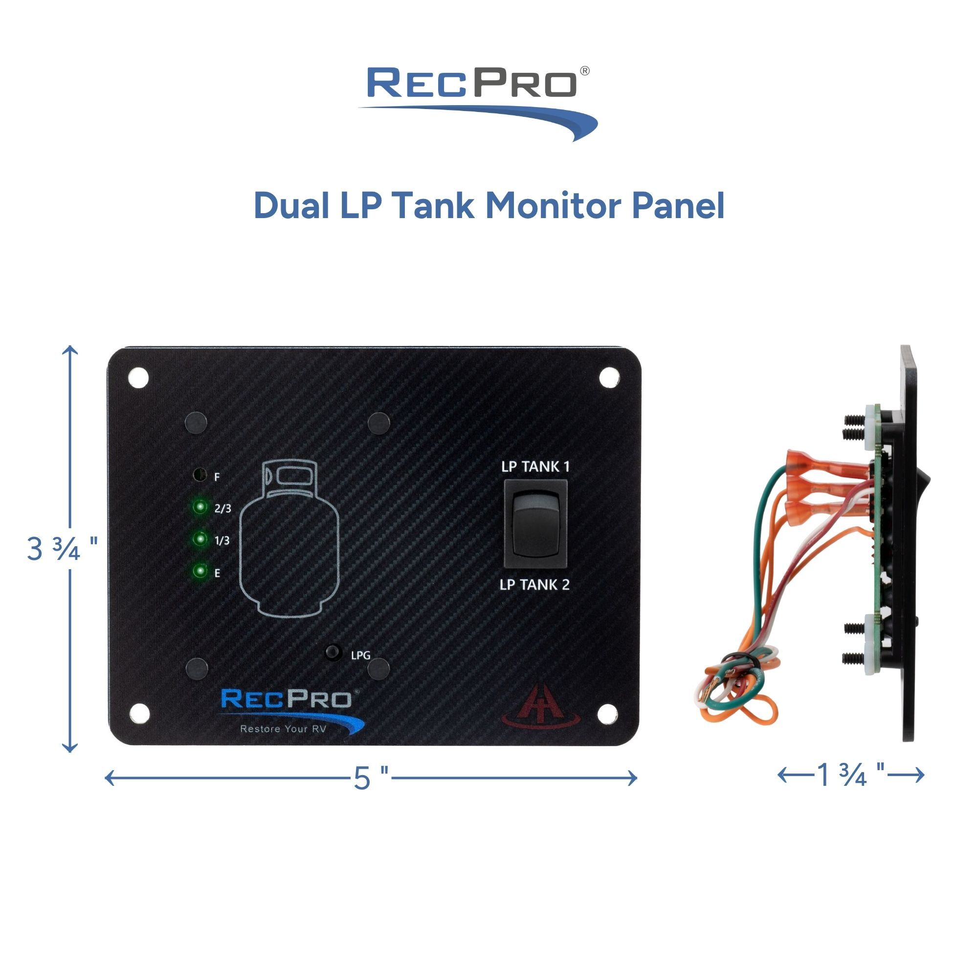 Dual LP Tank Monitor Panel Measurements 