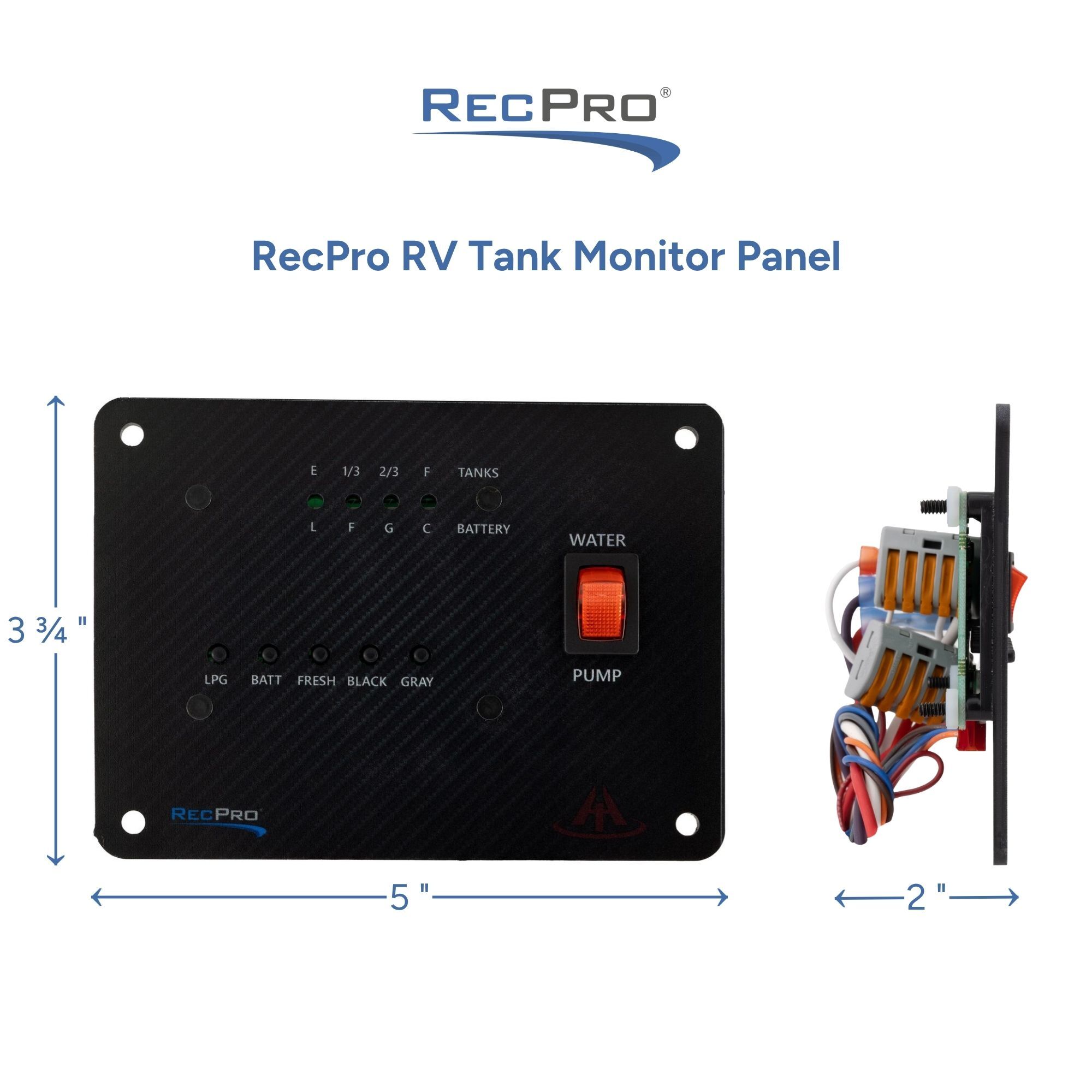 RecPro RV Tank Monitor Panel Measurements RecPro RV Tank Monitor Panel Measurements