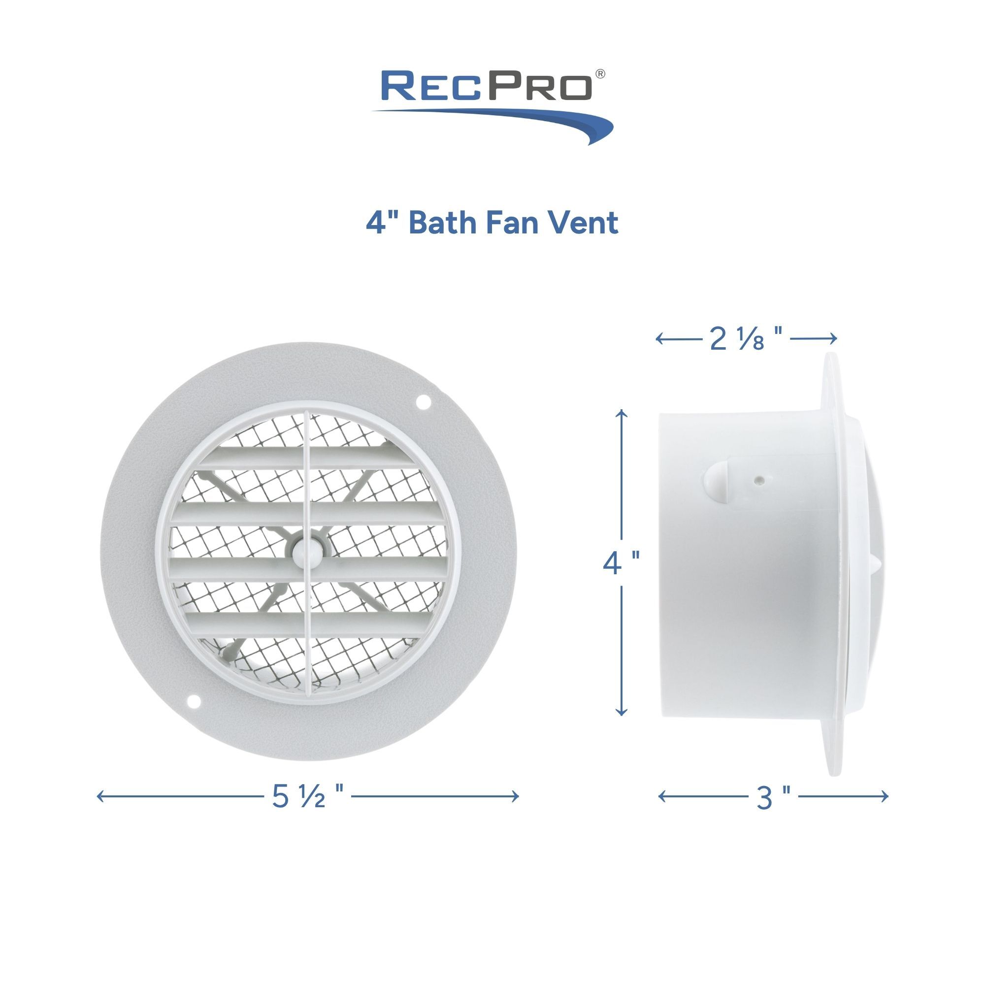 4" Bath Fan Vent Measurements 4" Bath Fan Vent Measurements