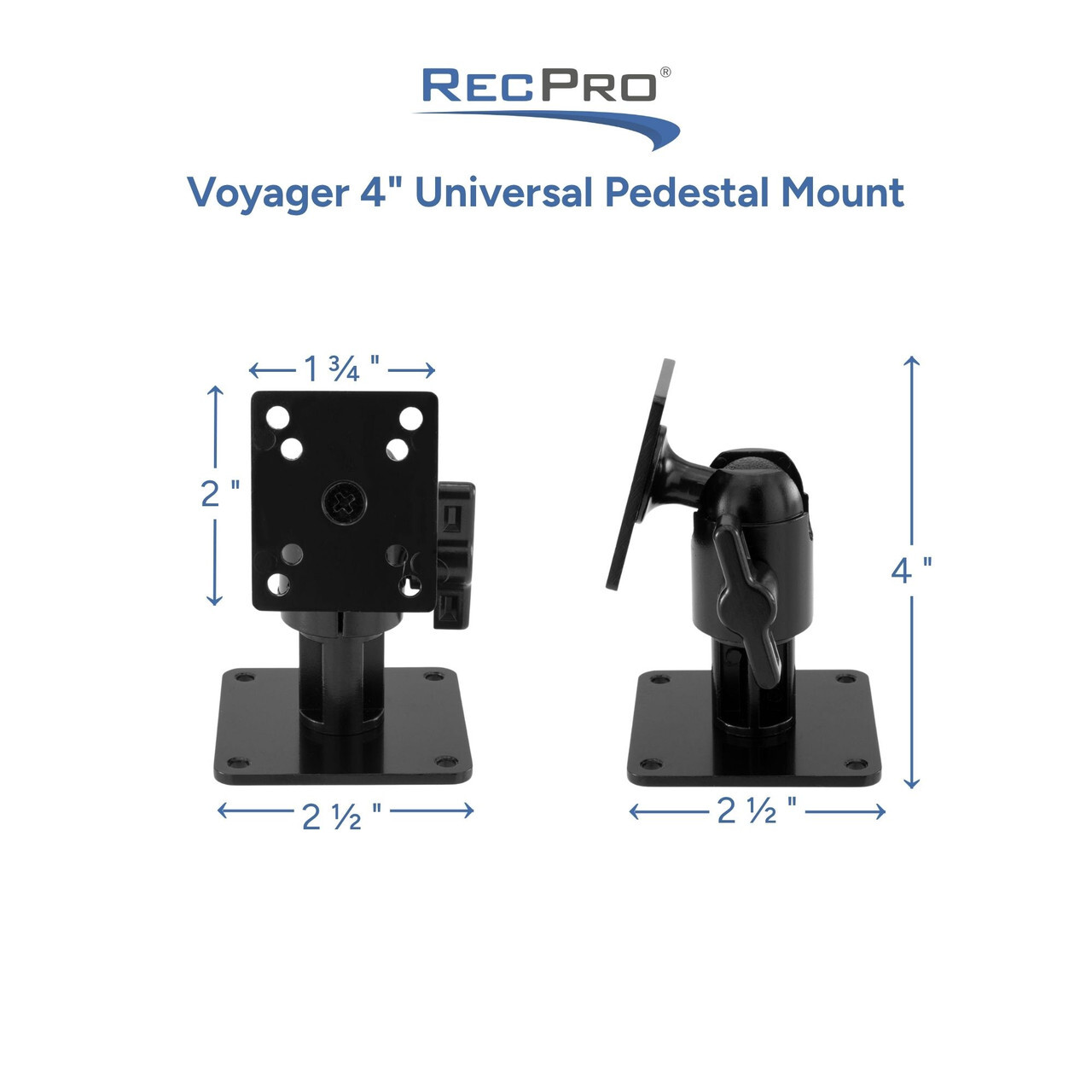 Voyager 4" Universal Pedestal Mount Measurements Voyager 4" Universal Pedestal Mount Measurements
