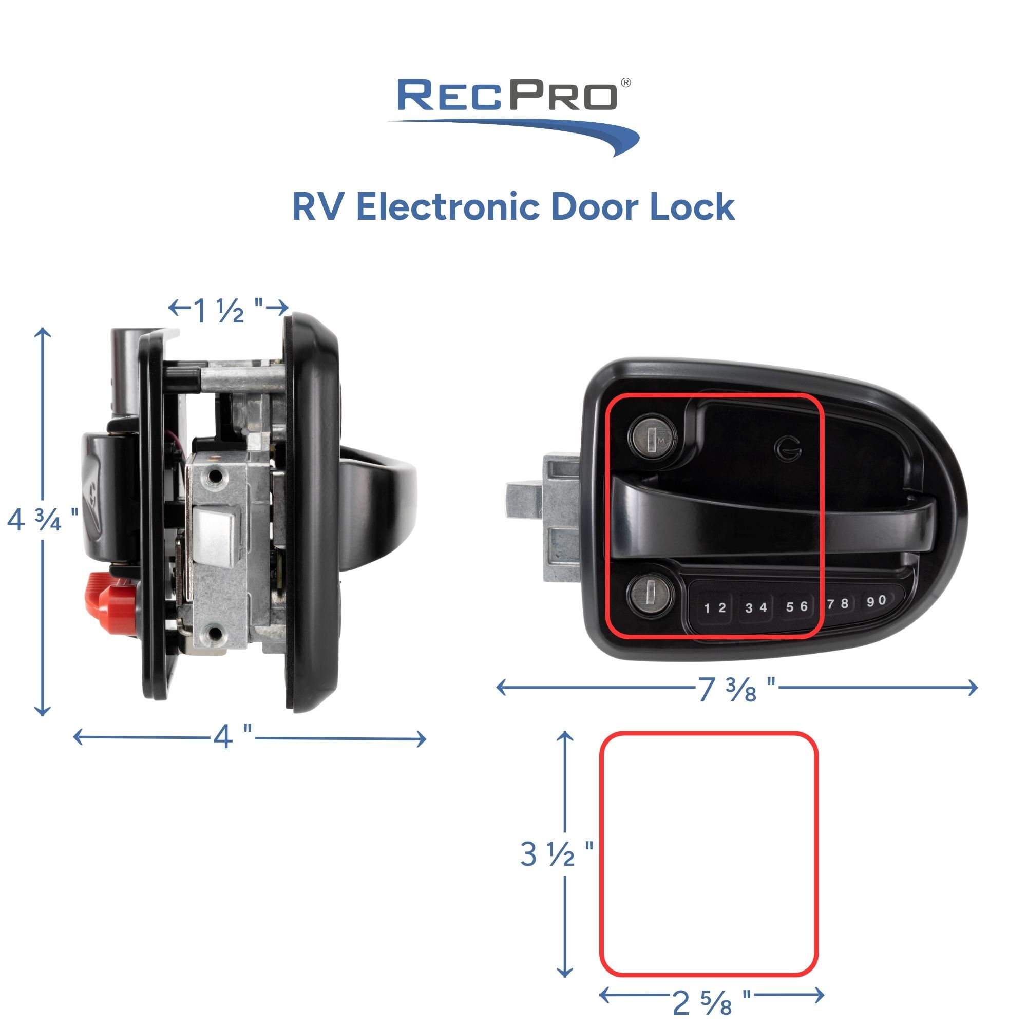 RV Electronic Door Lock Measurements 