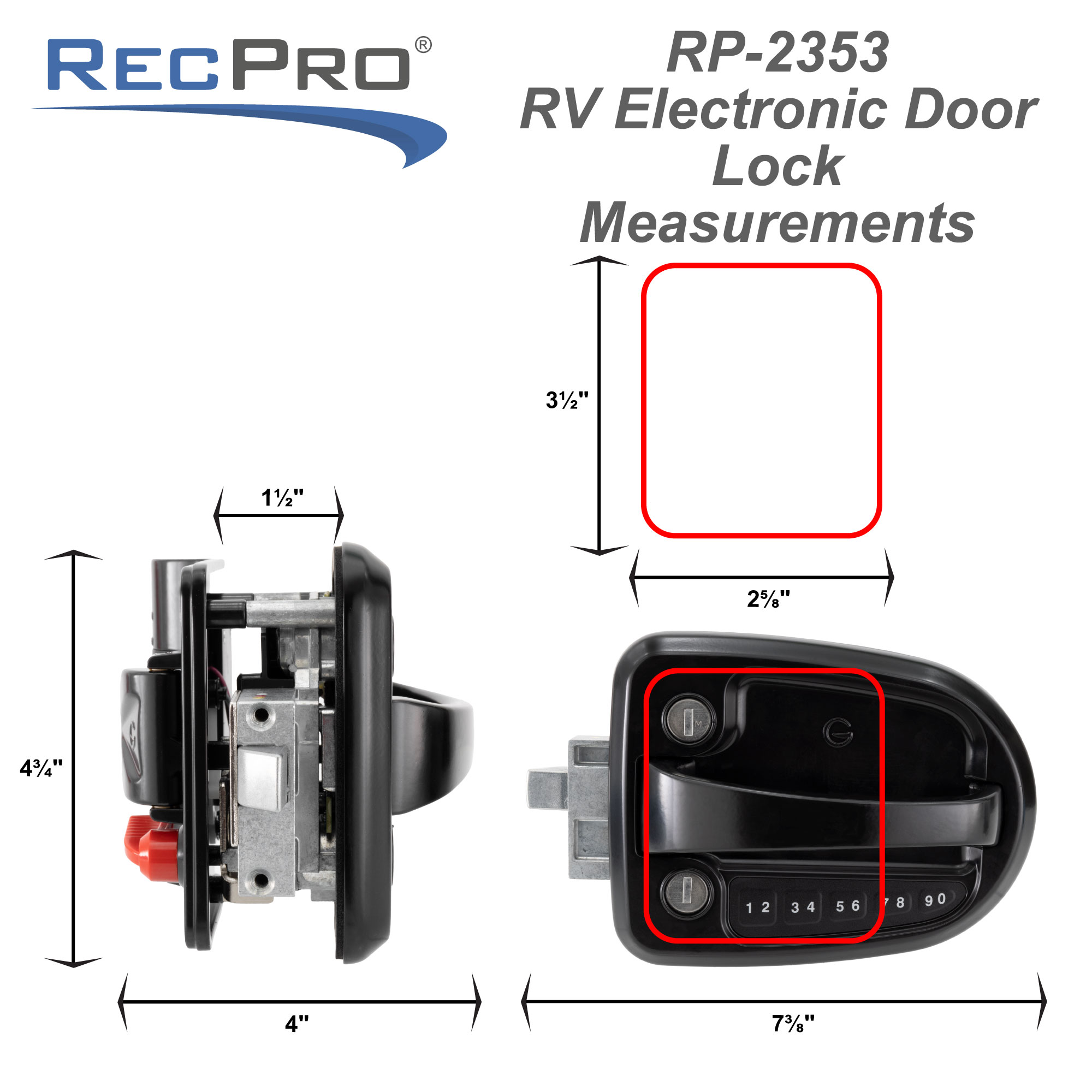 RV Electronic Entry Door Lock RecPro