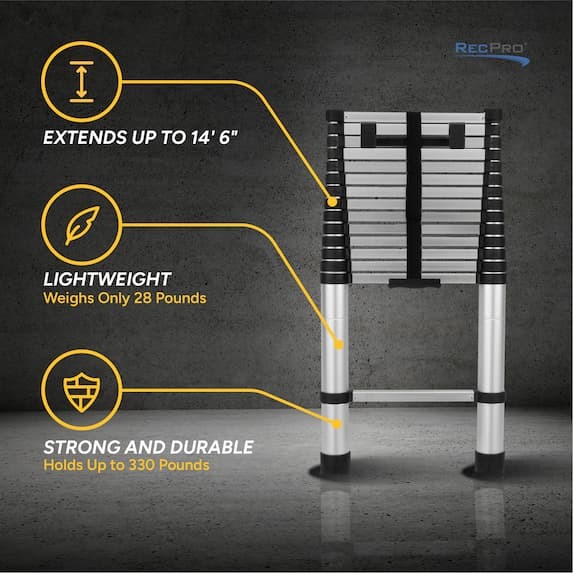 extends 14'6", lightweight, strong and durable