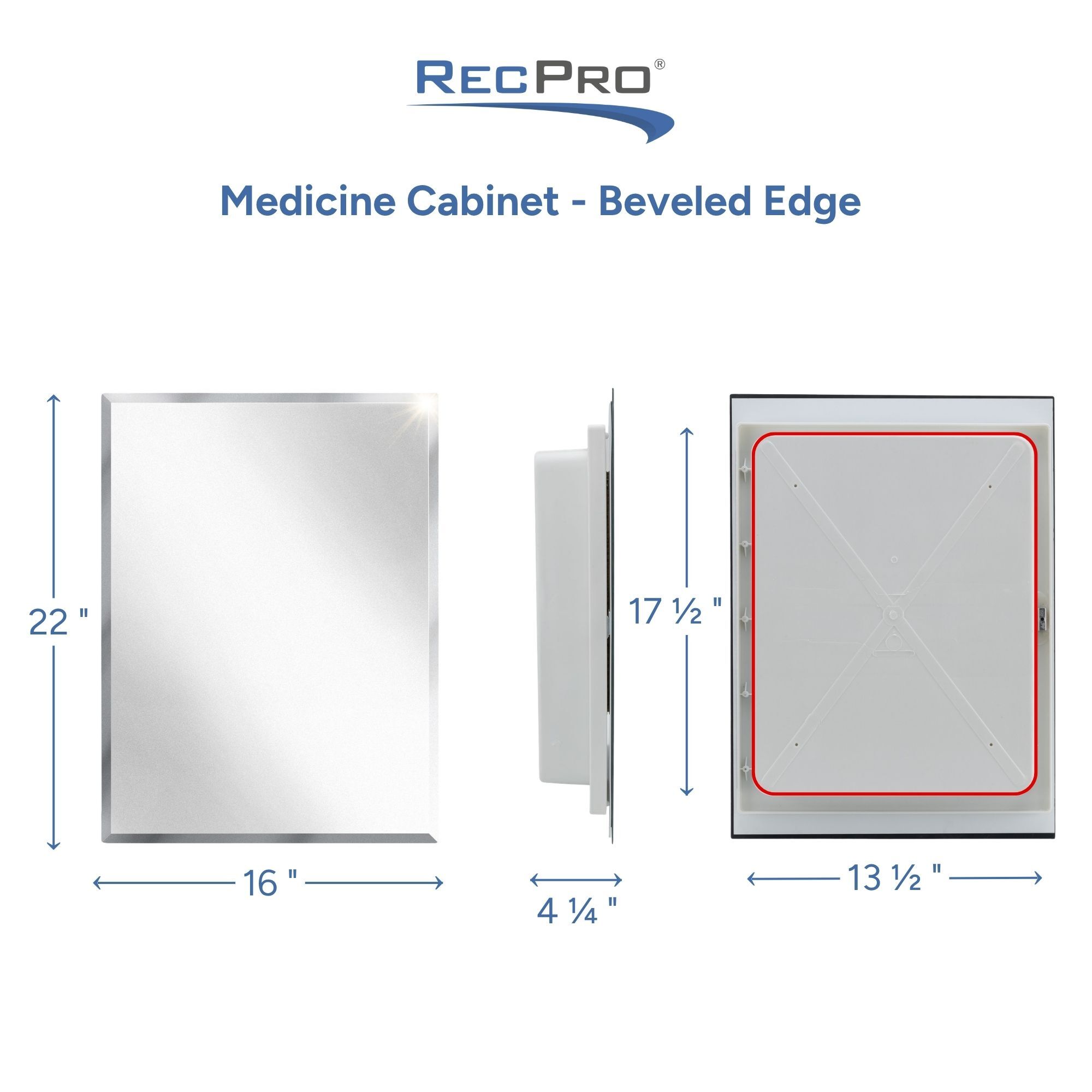 Medicine Cabinet Beveled Edge Measurements 