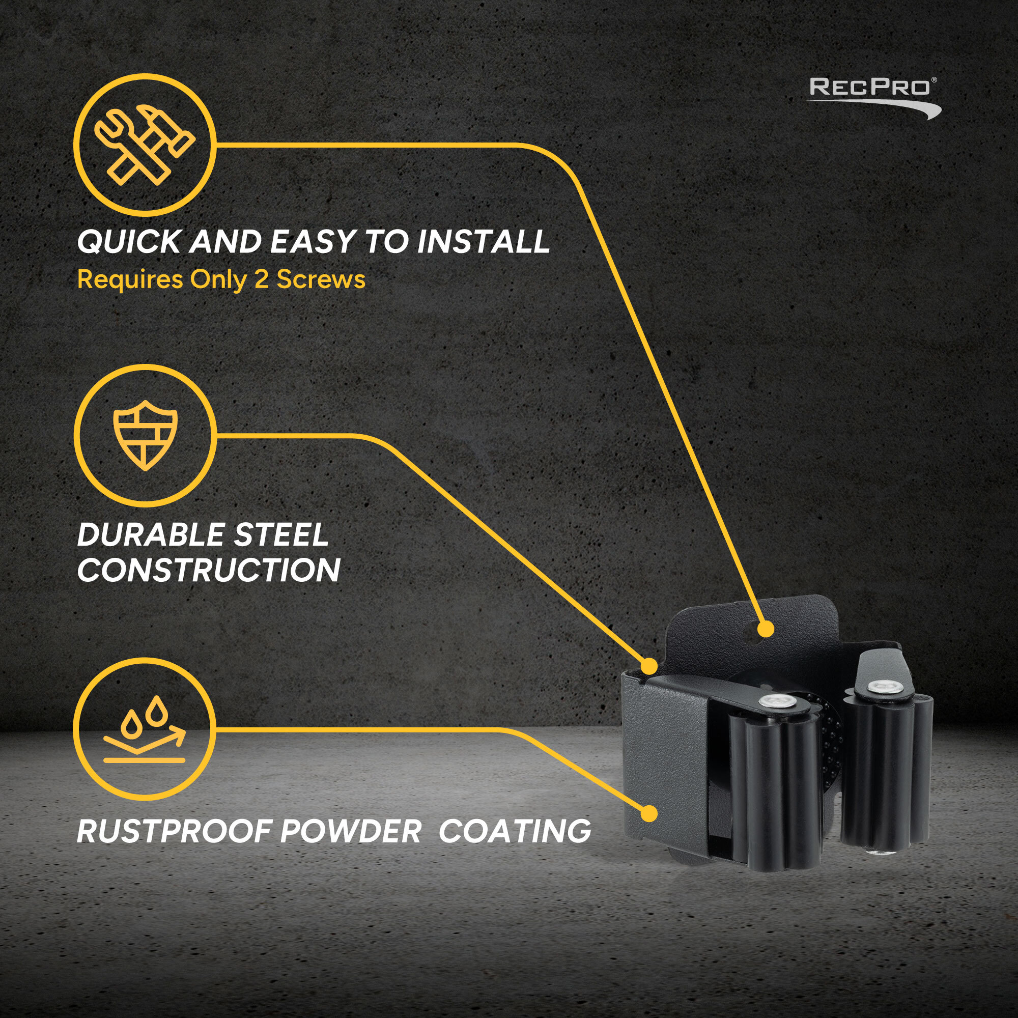 Quick and Easy to Install, Durable Steel, Rustproof