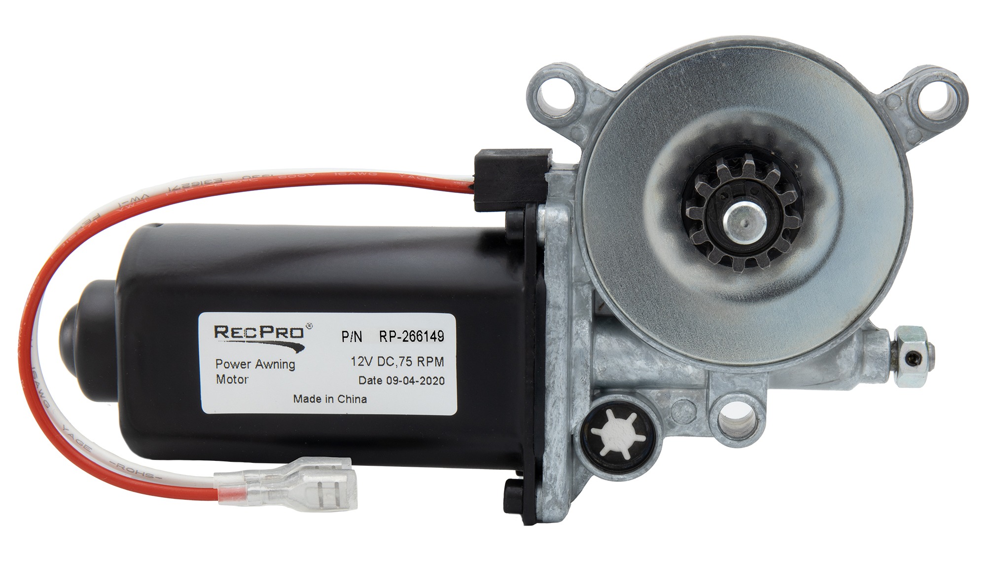 RecPro RV awning motor front side. RecPro RV awning motor front side.