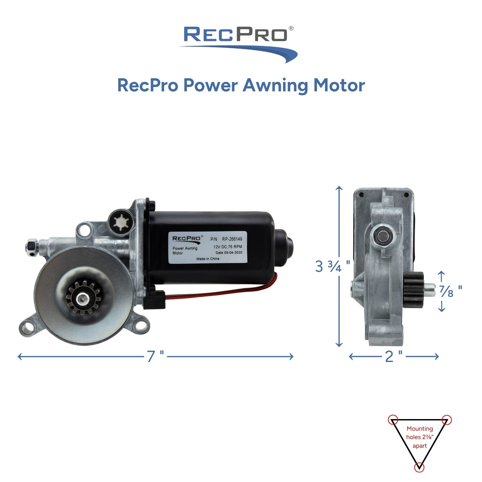 RecPro Power Awning Motor Measurements 