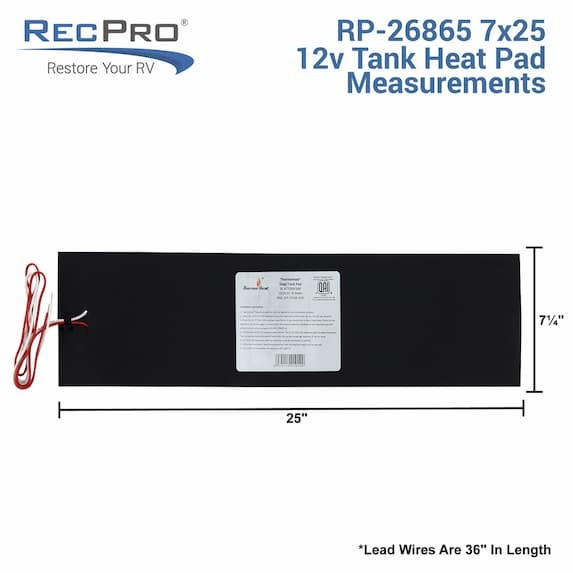 tank heater pad measurements
