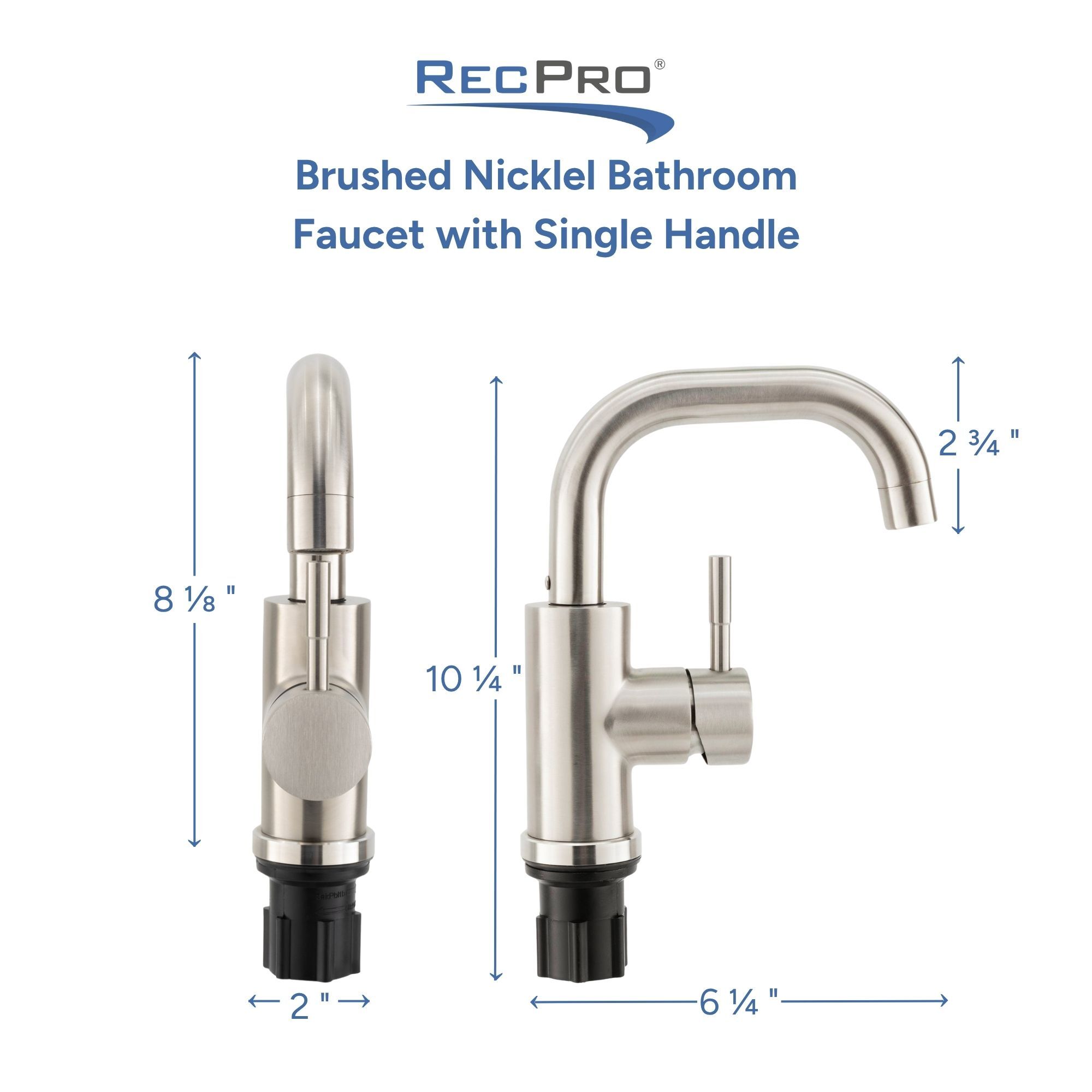 Brushed Nickle Bathroom Faucet with Single Handle Measurements 