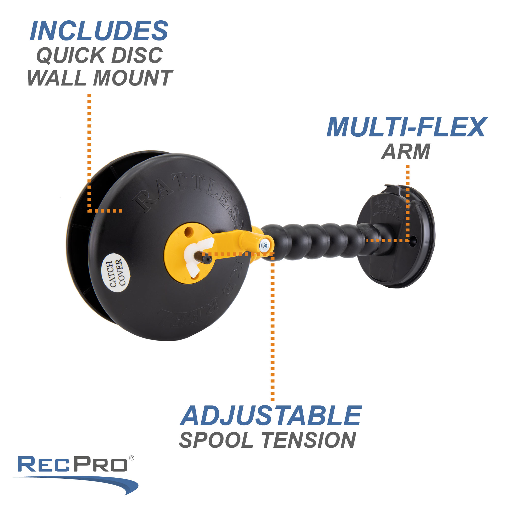 Ice Fishing Rattlesnake Reel with Quick Wall Mount