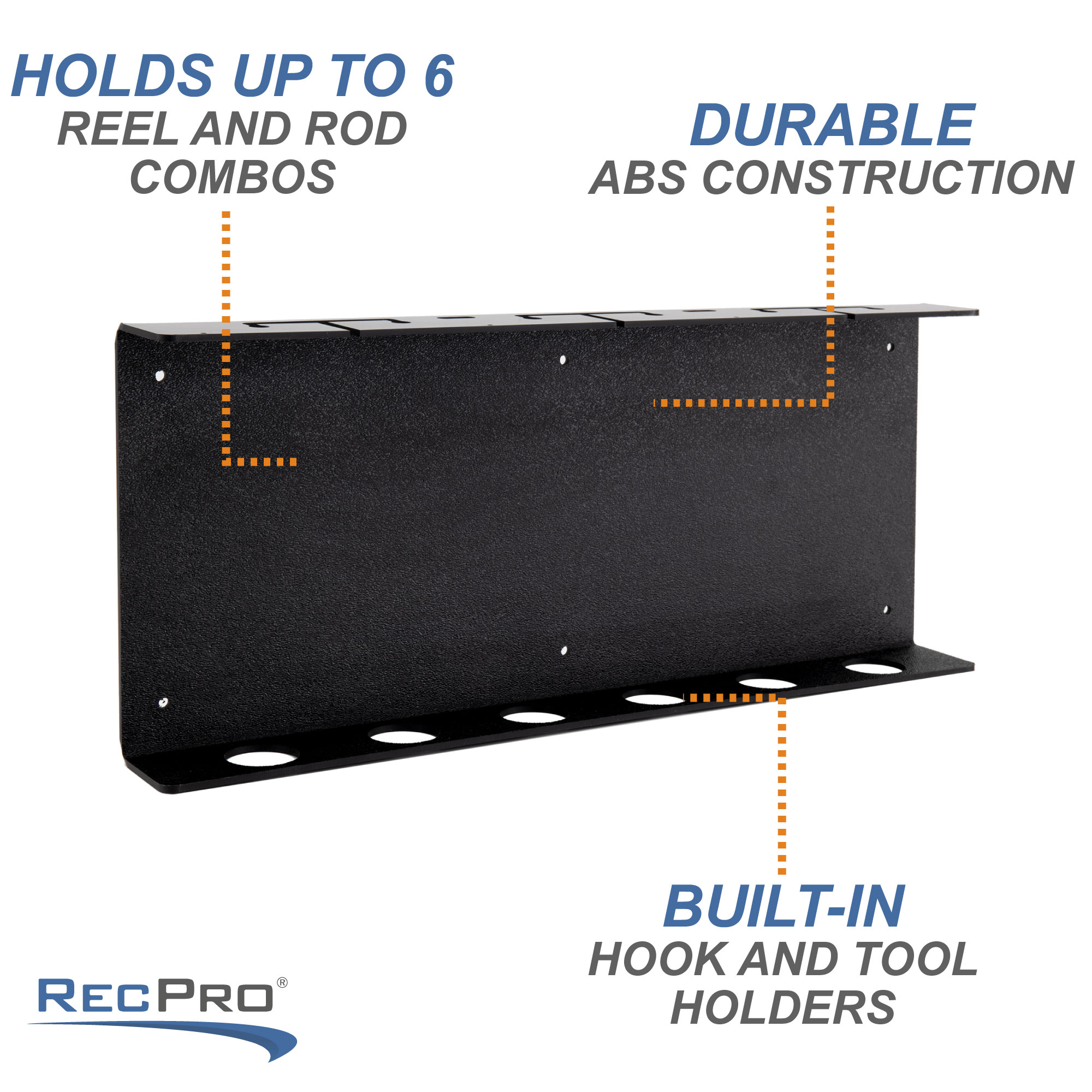 Ice Fishing Wall Mount Rod Holding Rack - RecPro