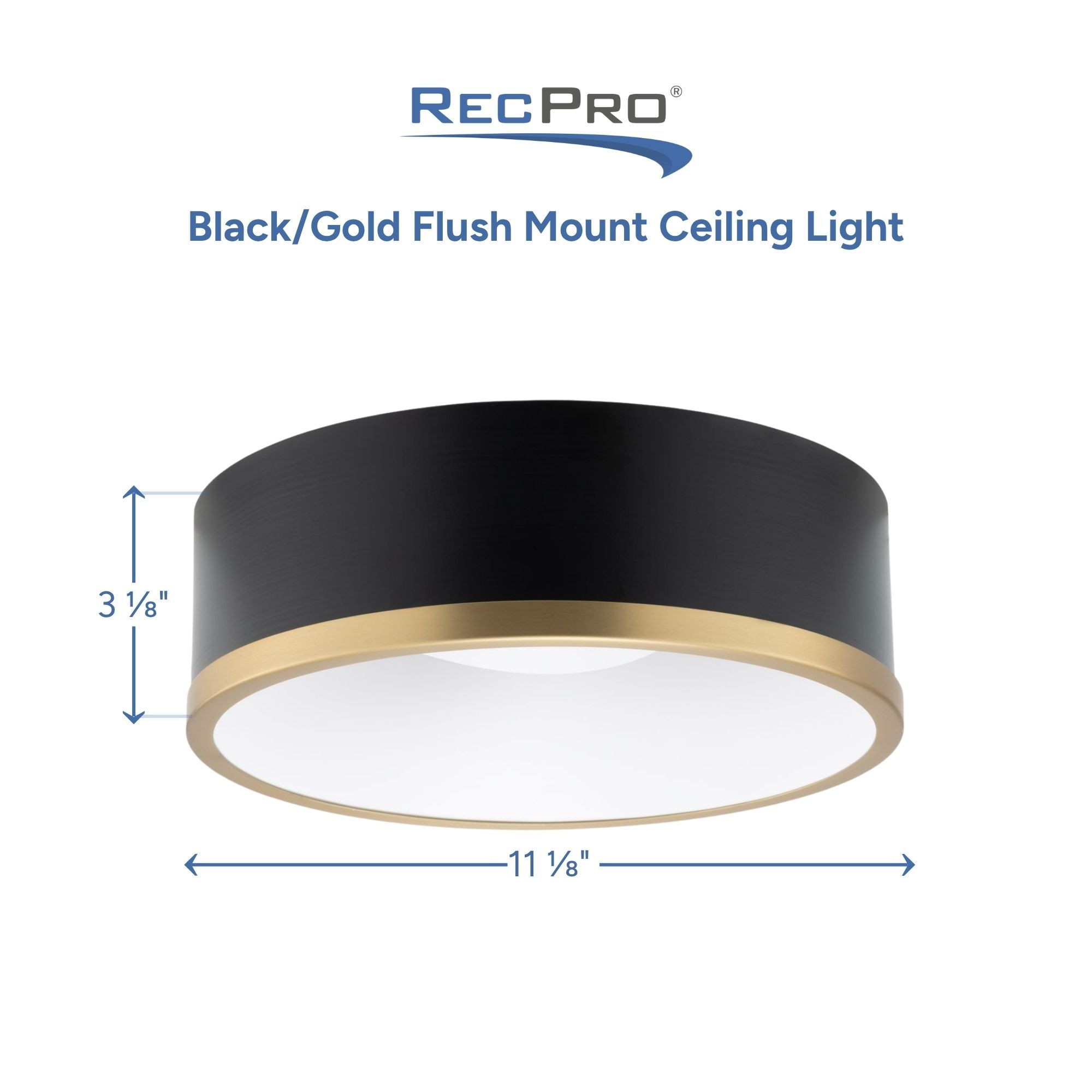 Black/Gold Flush Mount Ceiling Light Measurements 