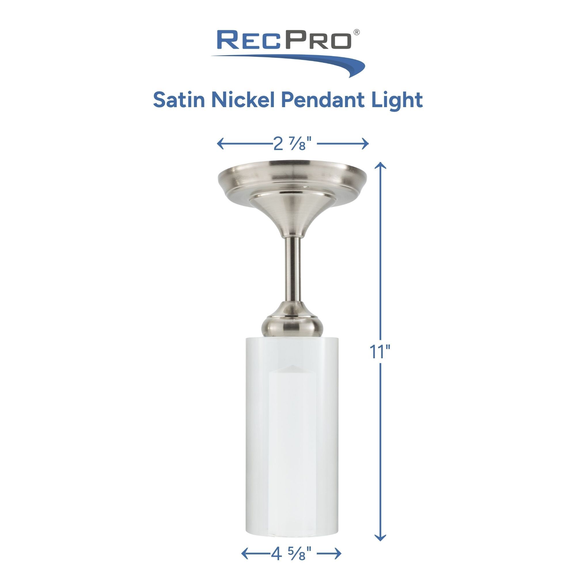 Satin Nickel Pendant Light Measurements 