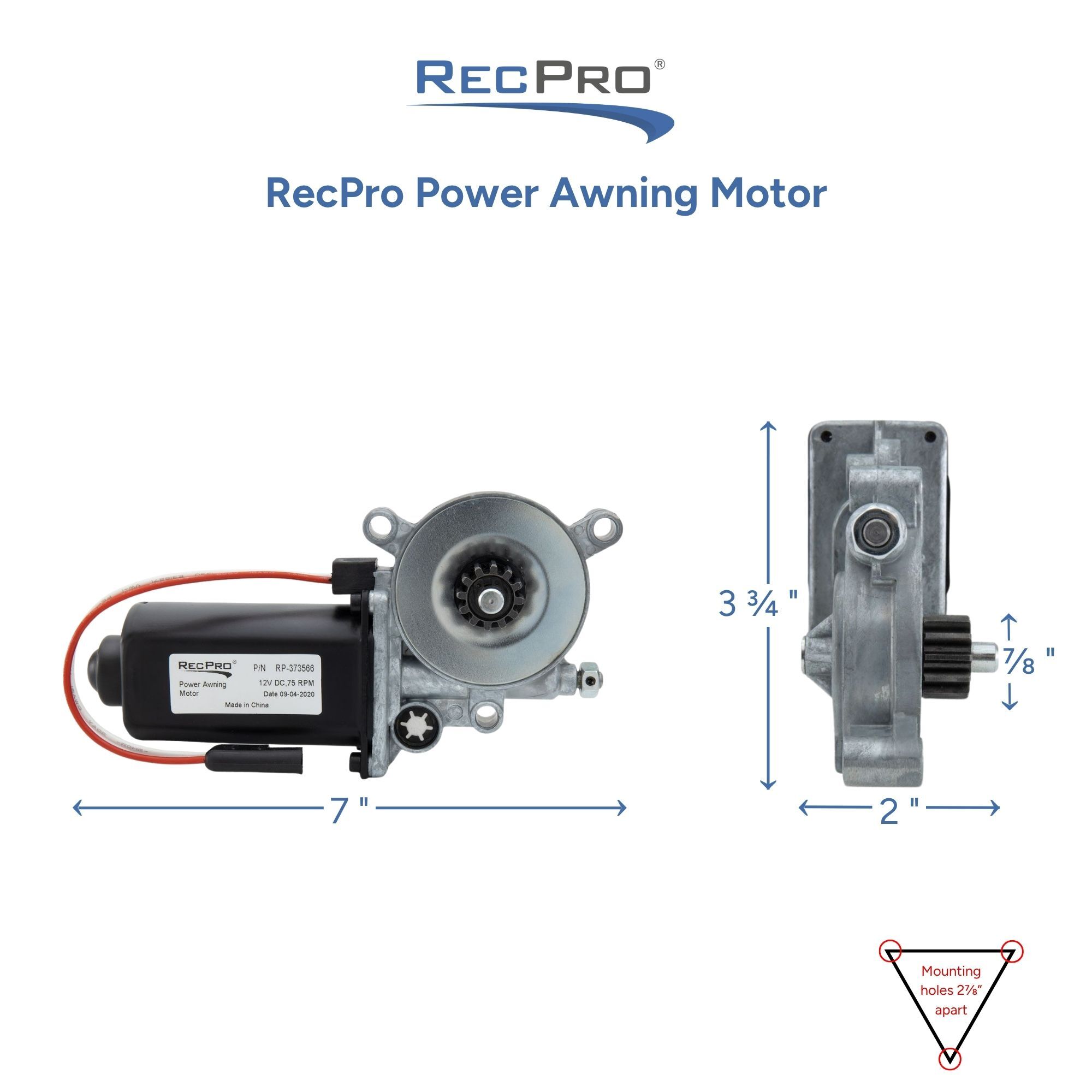 RecPro Power Awning Motor Measurements 