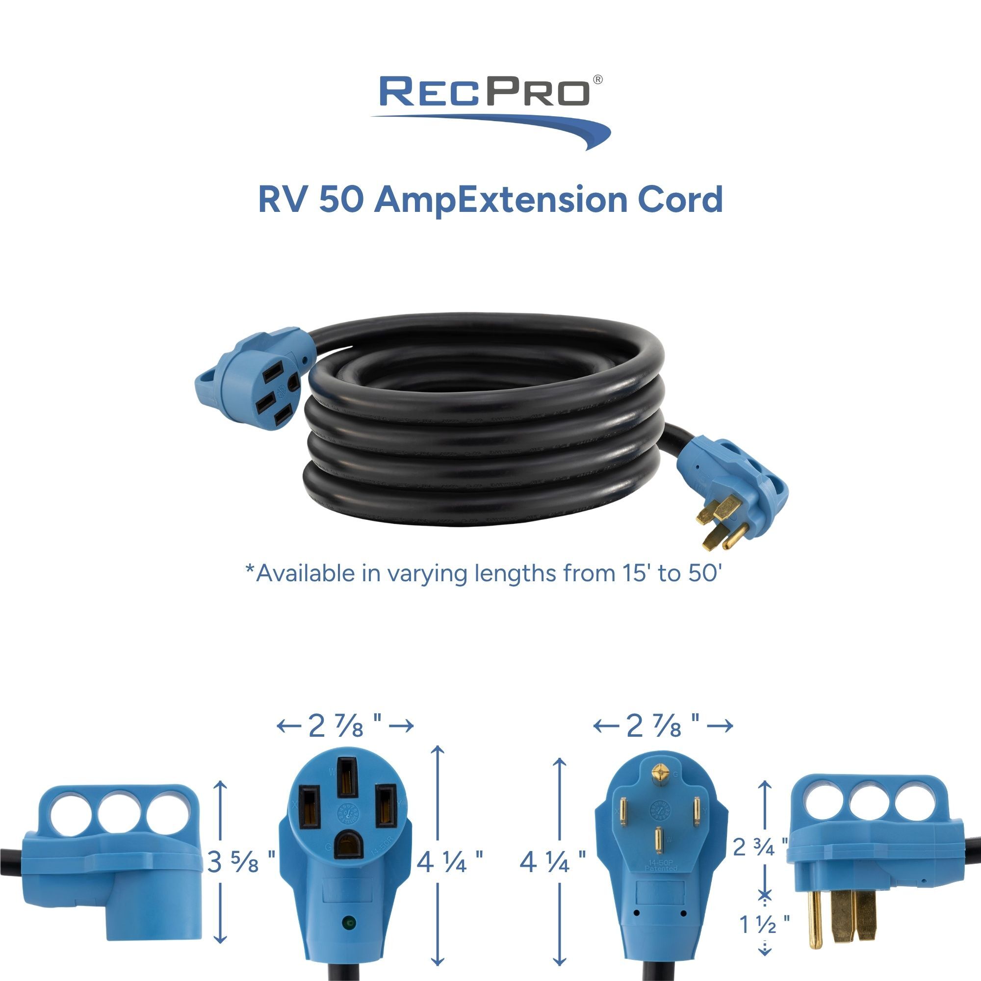 RV 50 Amp Extension Cord Measurements 