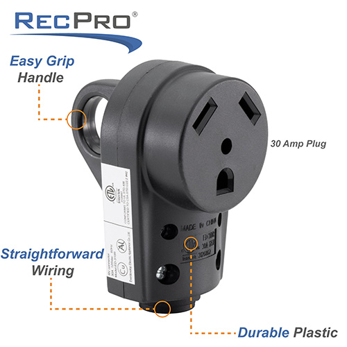 30 Amp RV Plug Female Receptacle - RecPro