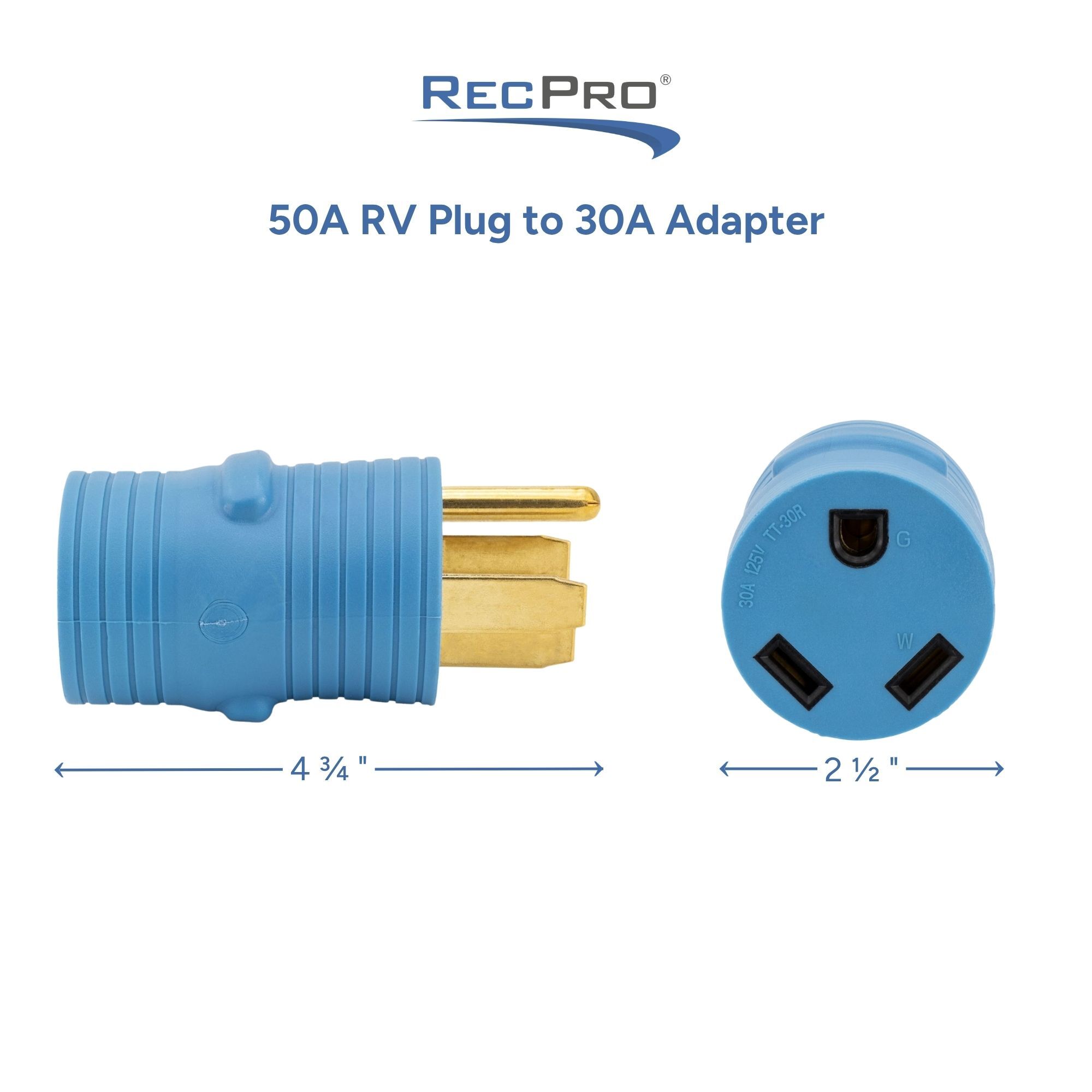 50A RV Plug to 30A Adapter Measurements 50A RV Plug to 30A Adapter Measurements