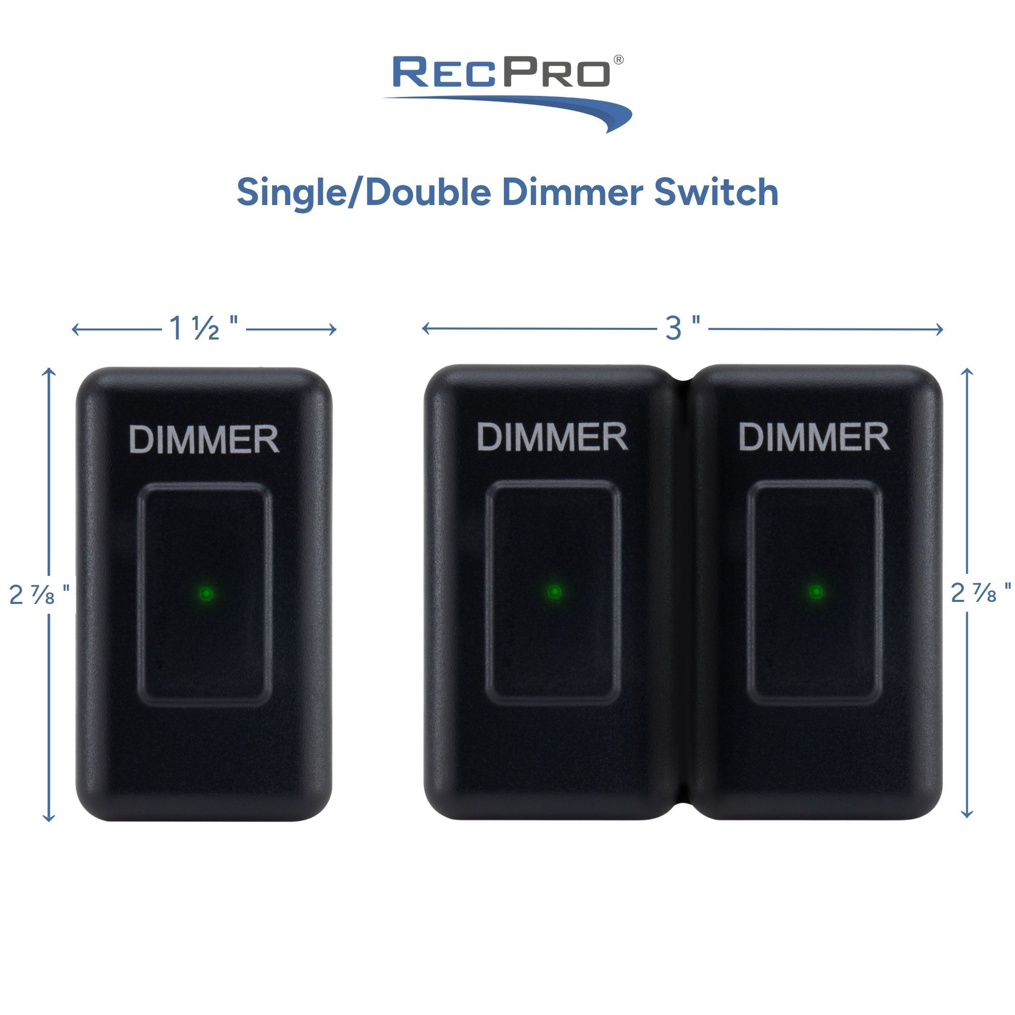 Single/Double Dimmer Switch Measurements Single/Double Dimmer Switch Measurements