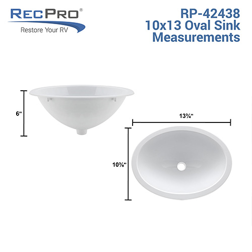 RV oval white sink measurements. RV oval white sink measurements.