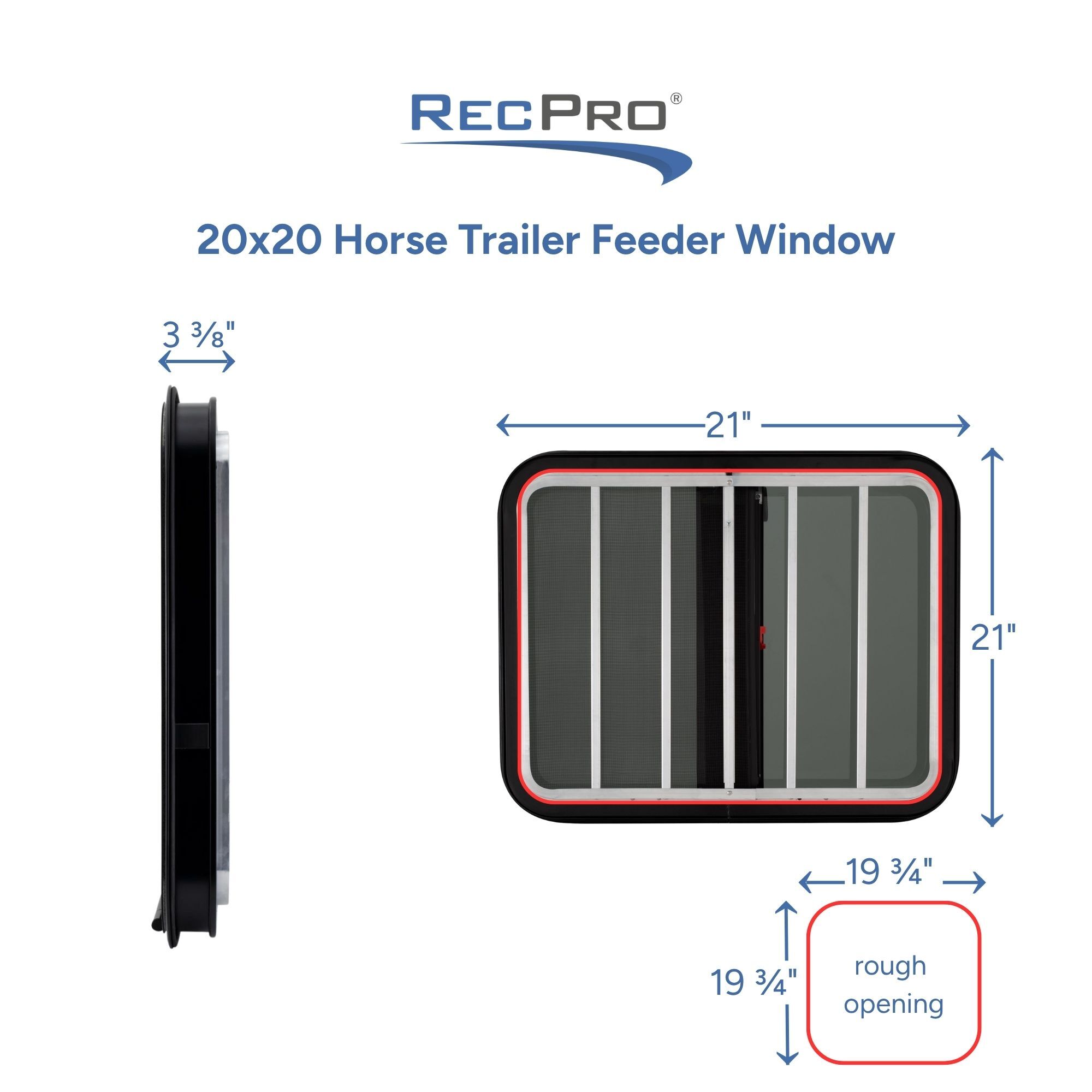 20x20 Horse Trailer Feeder Window Measurements 