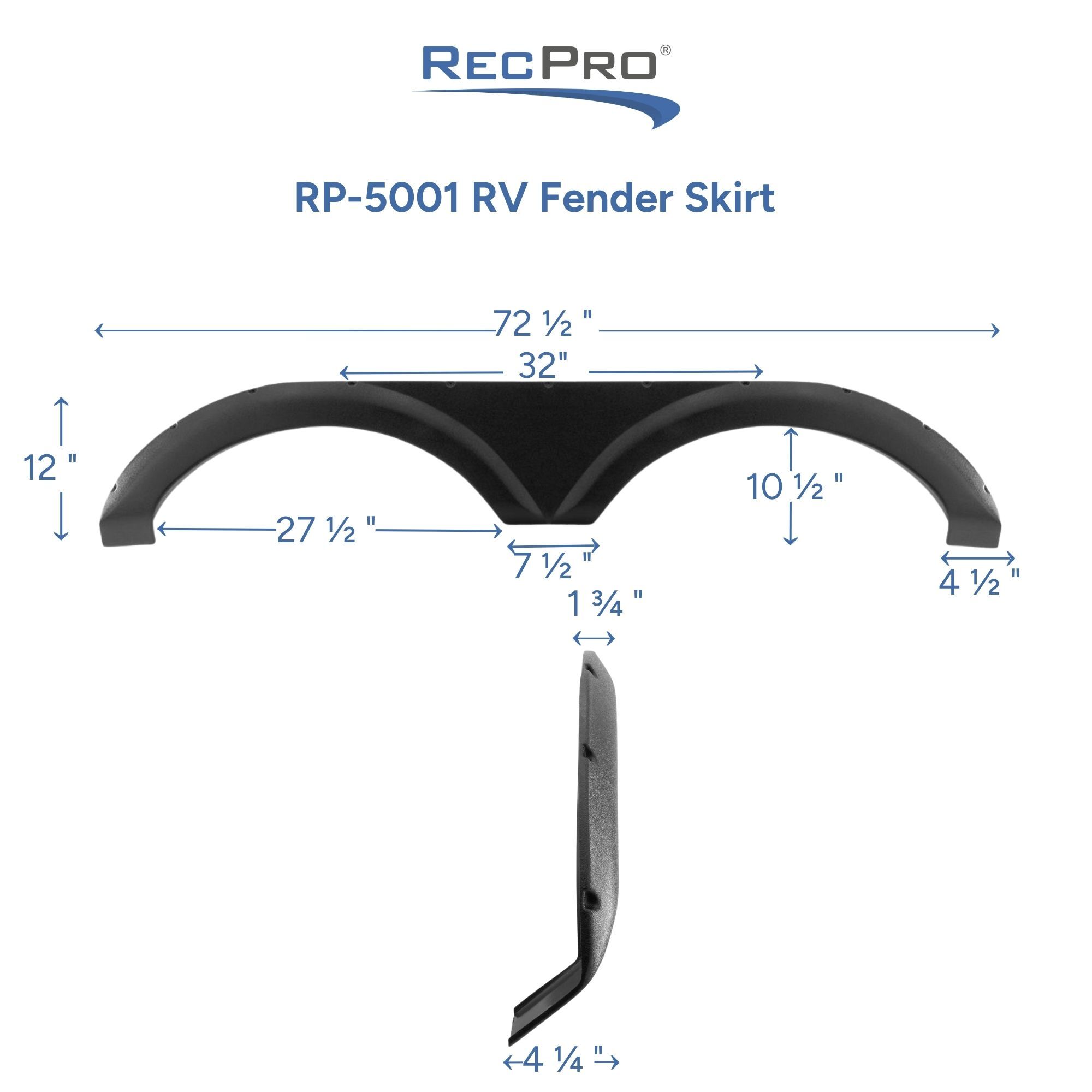 RP-5001 RV Fender Skirt Measurements RP-5001 RV Fender Skirt Measurements