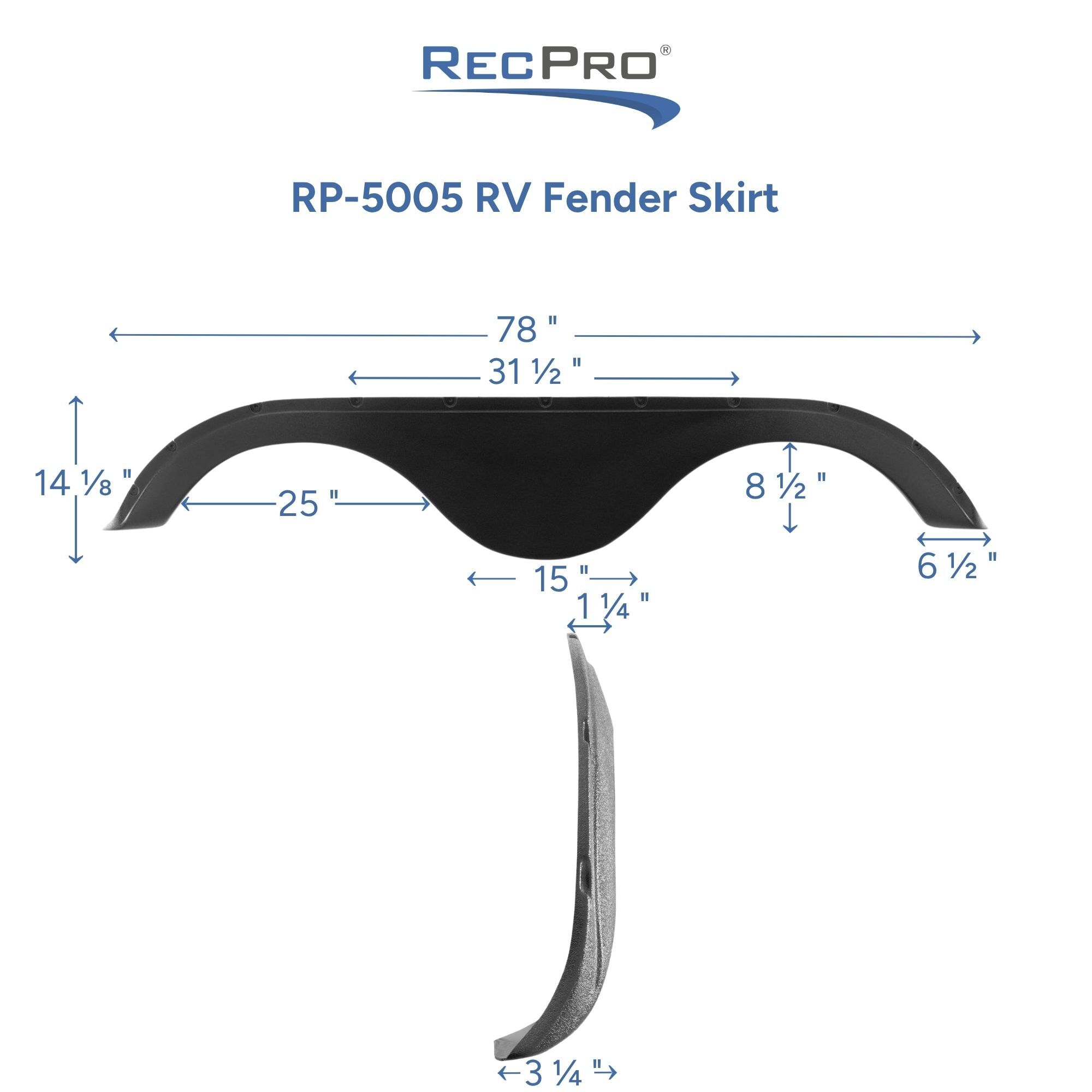 RP-5005 RV Fender Skirt Measurements RP-5005 RV Fender Skirt Measurements