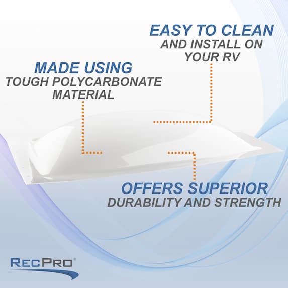 Easy to clean, superior durability and strength, tough polycarbonate material