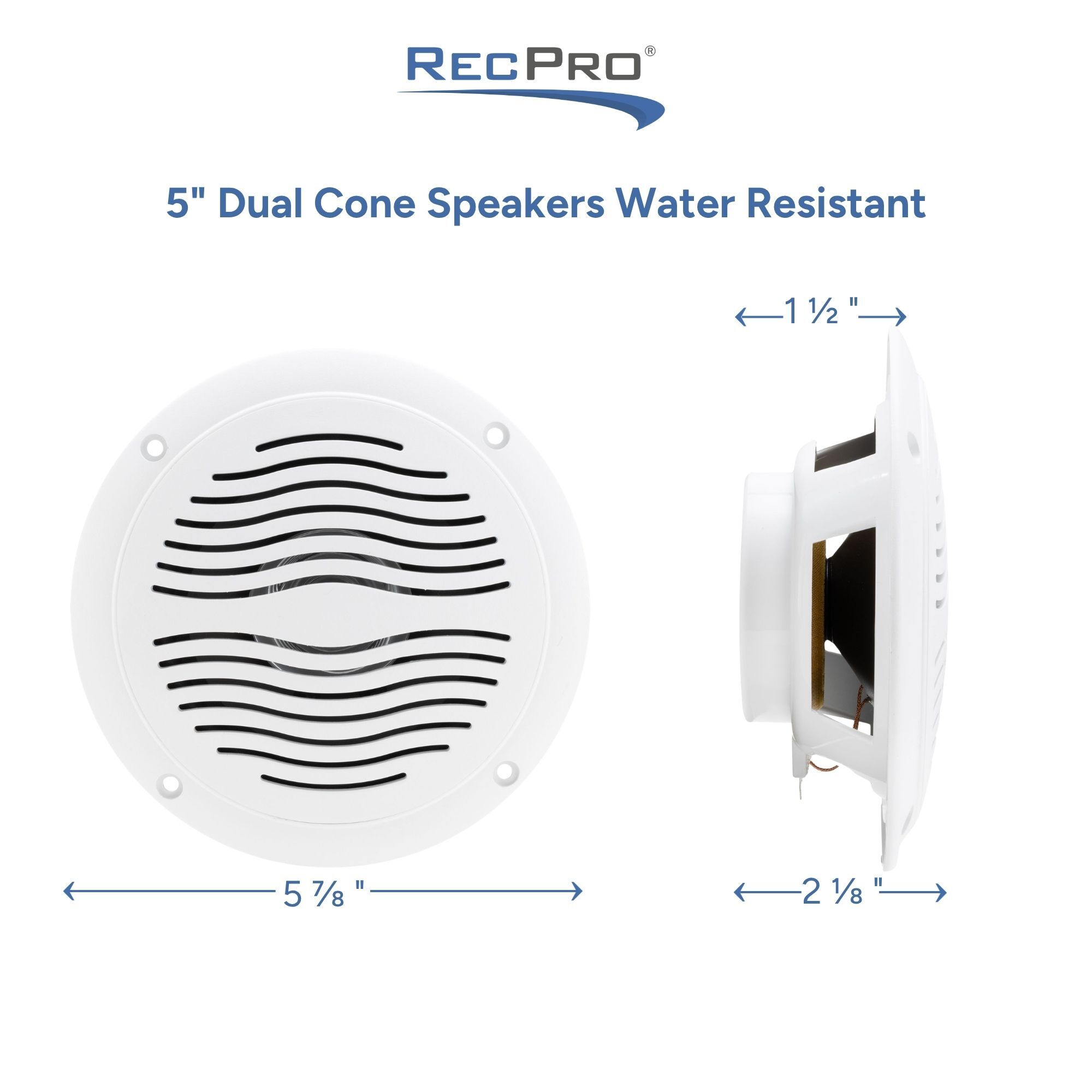 5" Dual Cone Speakers Water Resistant Measurements 5" Dual Cone Speakers Water Resistant Measurements