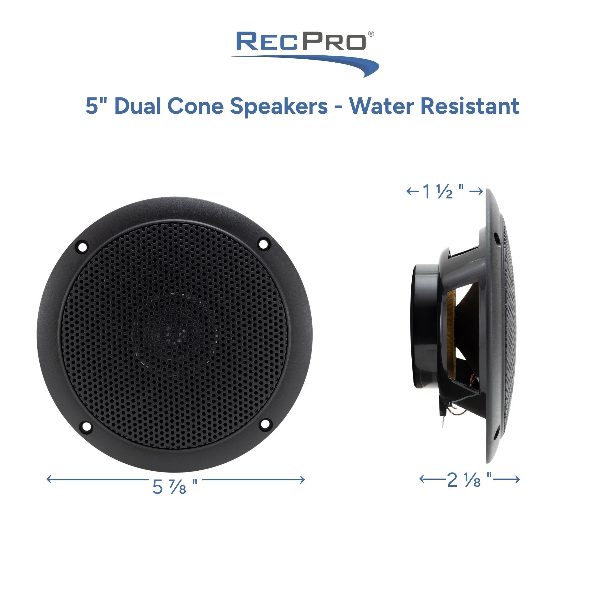 5" Dual Cone Speakers - Water Resistant Measurements 5" Dual Cone Speakers - Water Resistant Measurements