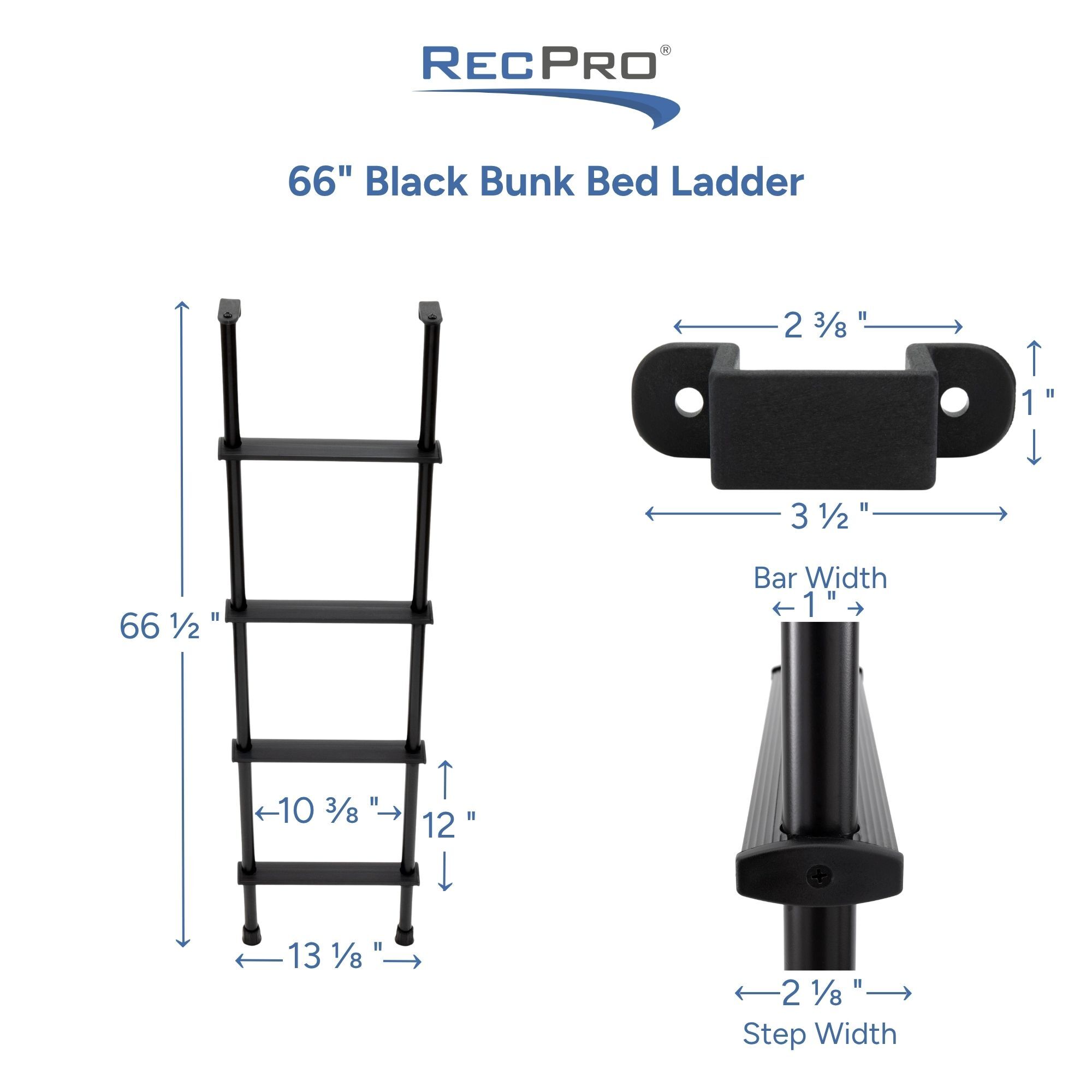 66" Black Bunk Bed Ladder Measurements 66" Black Bunk Bed Ladder Measurements