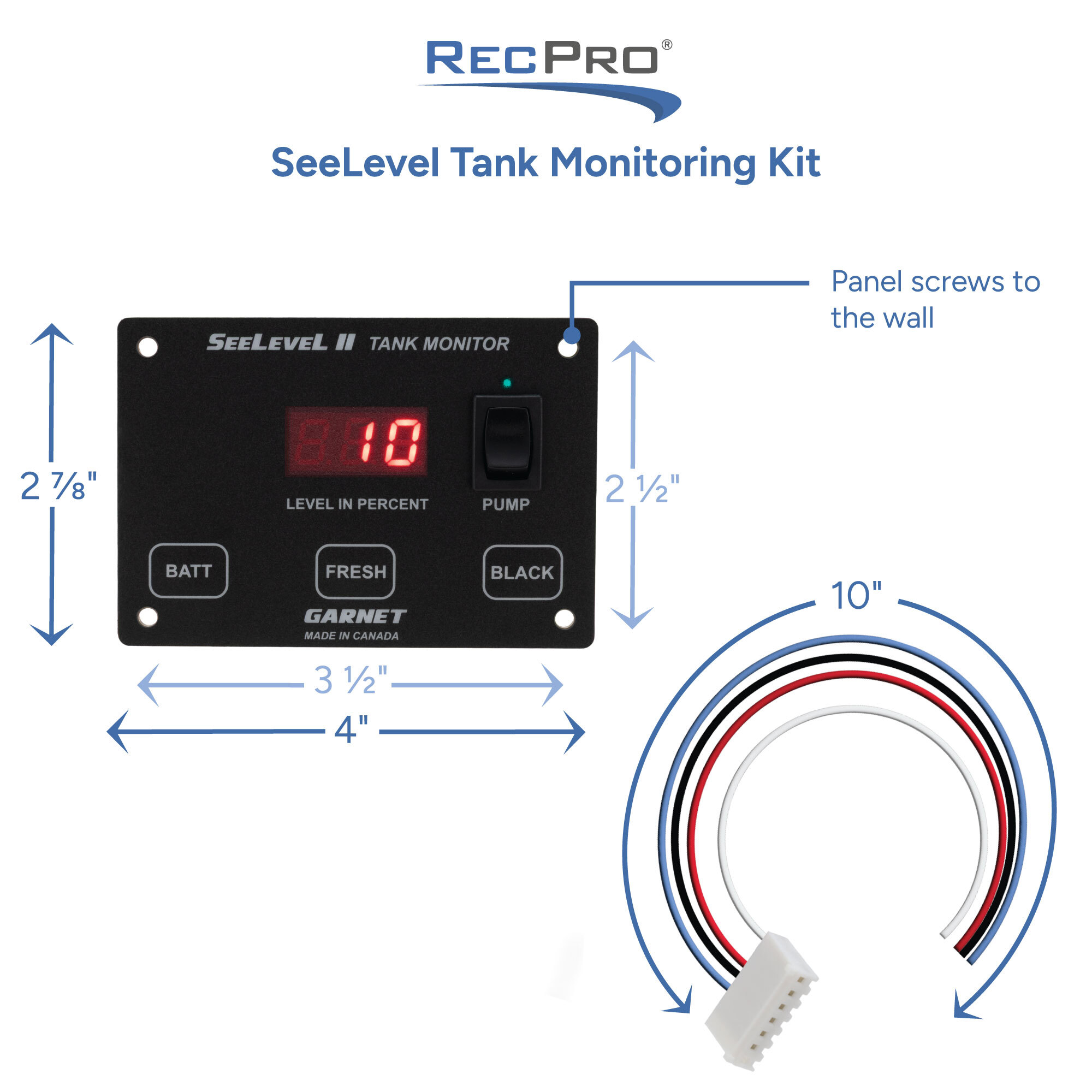SeeLevel Tank Monitoring Kit Measurements 