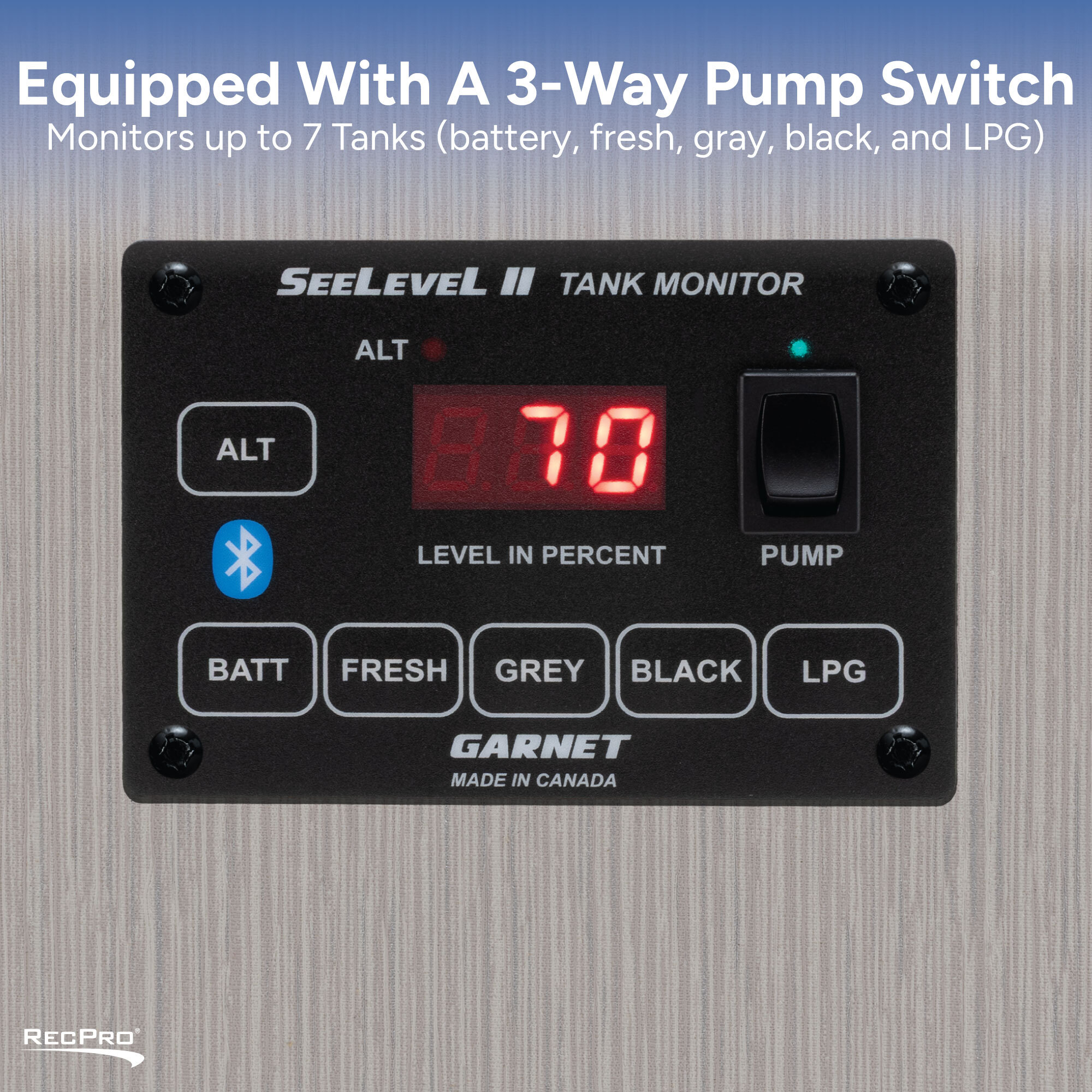 Equipped With A 3-Way Pump Switch Equipped With A 3-Way Pump Switch