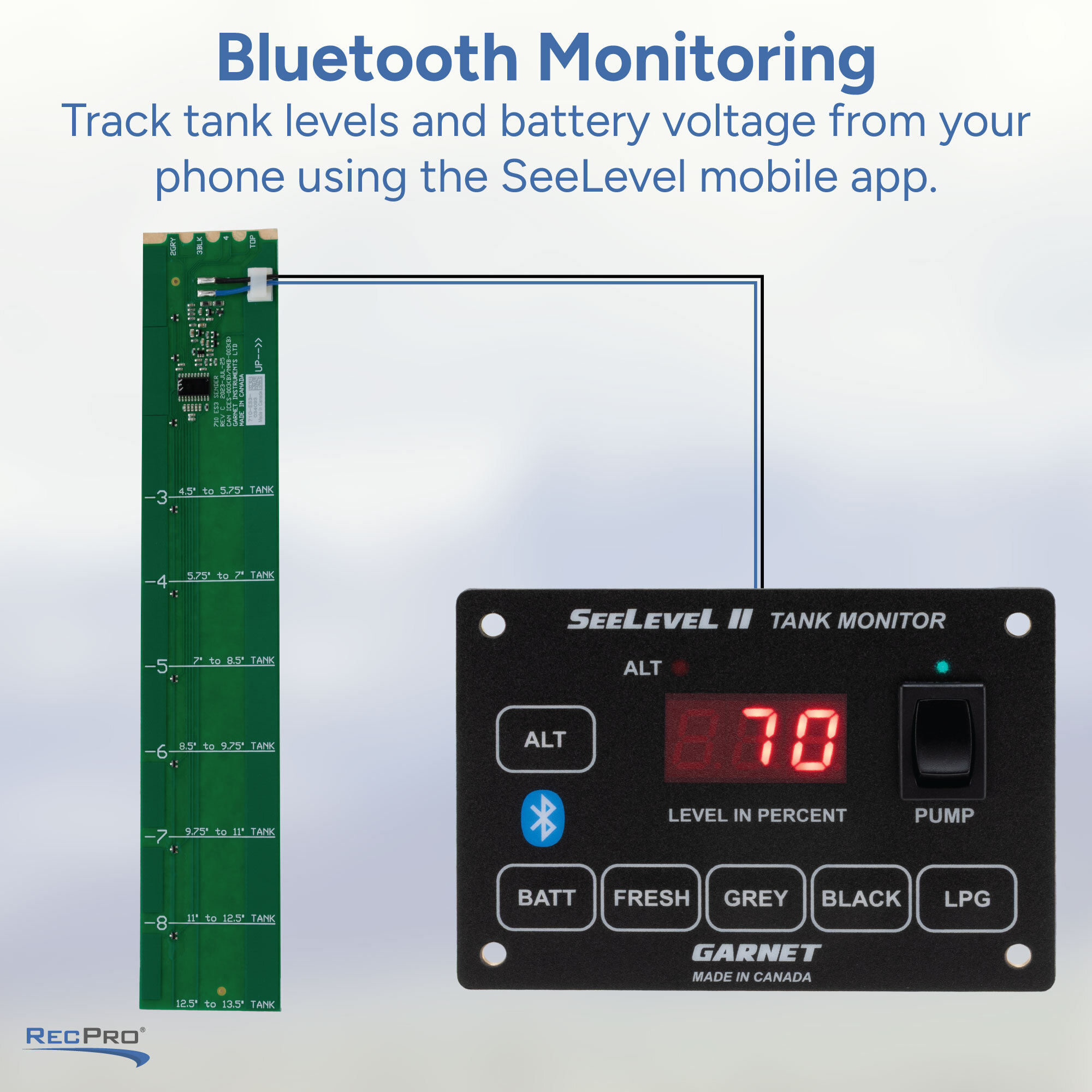 Bluetooth Monitoring. Track tank levels from your phone using the SeeLevel mobile app. Bluetooth Monitoring. Track tank levels from your phone using the SeeLevel mobile app.