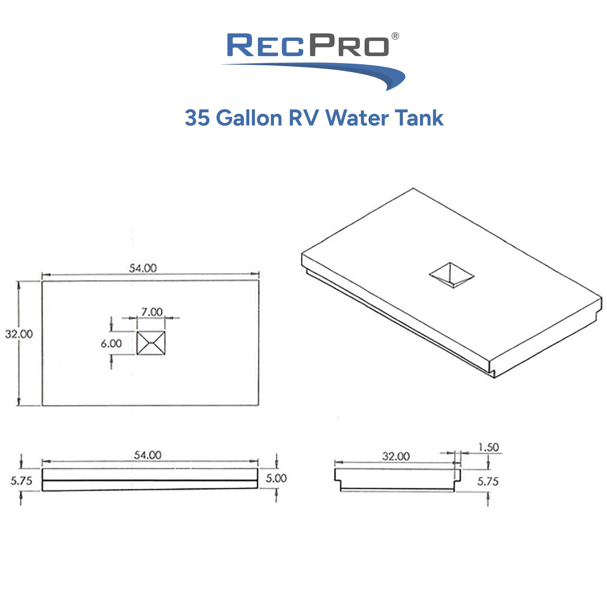 35 Gallon RV Water Tank Measurements