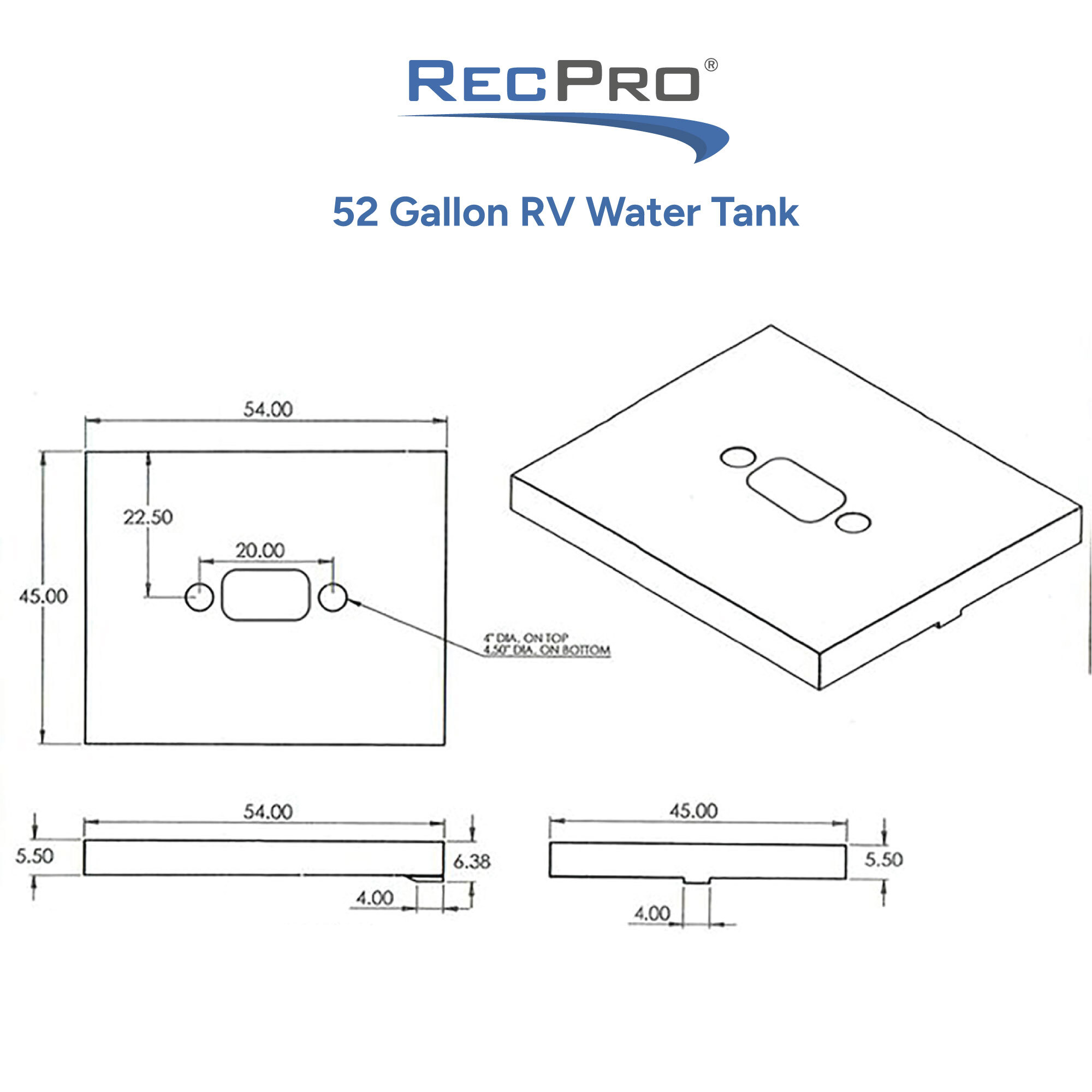 52 Gallon RV Water Tank Measurements 52 Gallon RV Water Tank Measurements