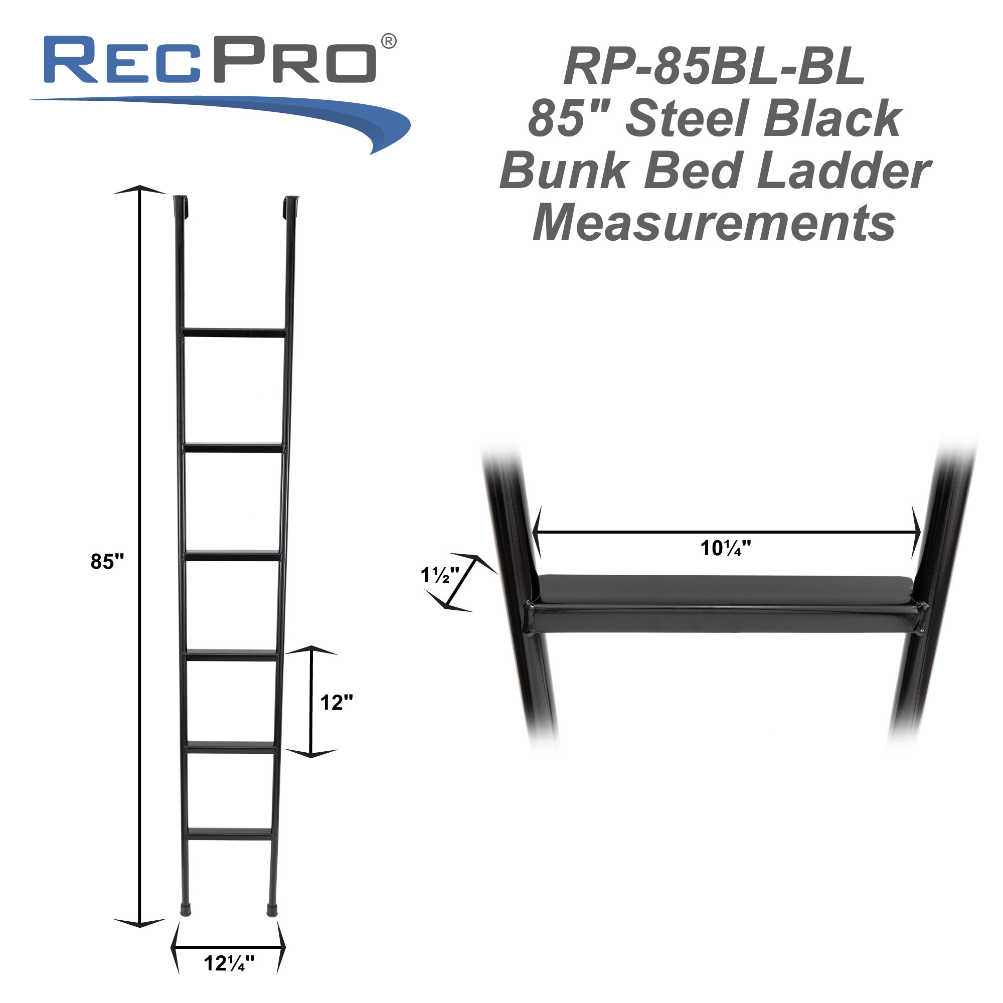 RV Bunk Bed Ladder 85 Tall Made in USA - RecPro