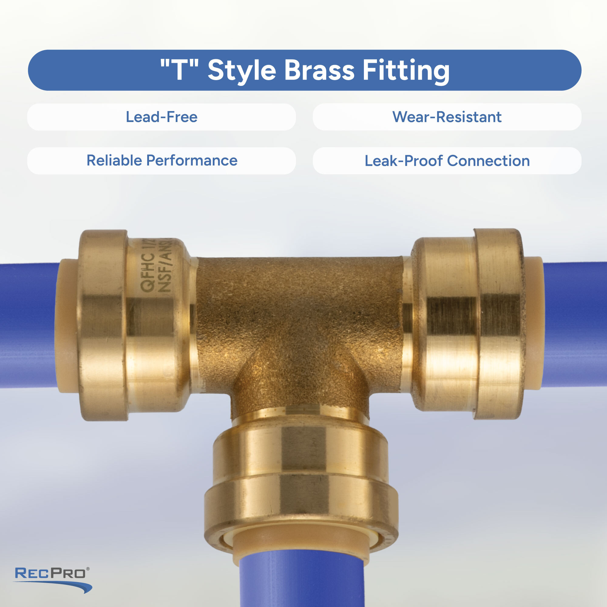T Style Brass Fitting, Lead-Free, Wear-Resistant, Reliable Performance, Leak-Proof Connection