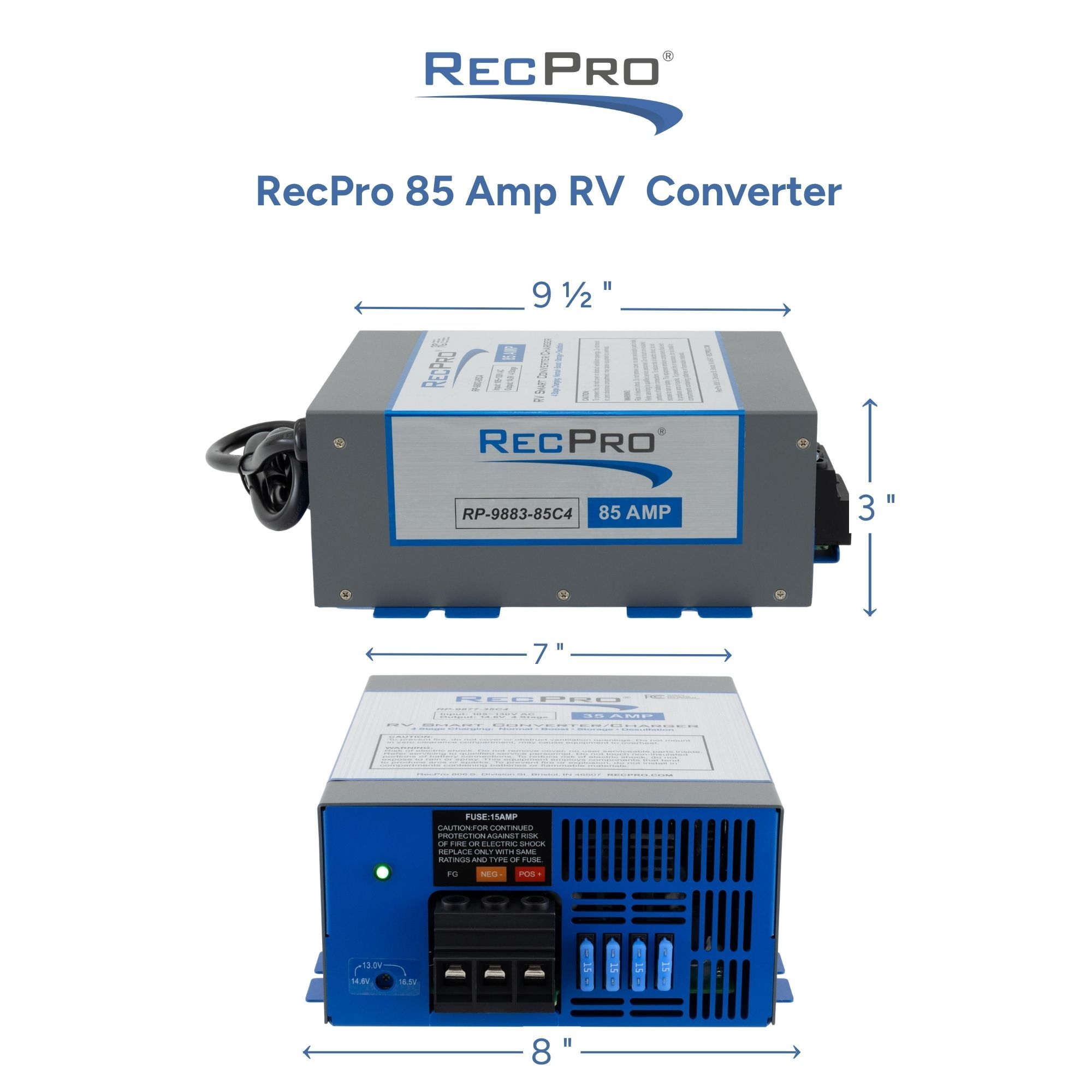 RecPro 85 Amp RV Converter Measurements 