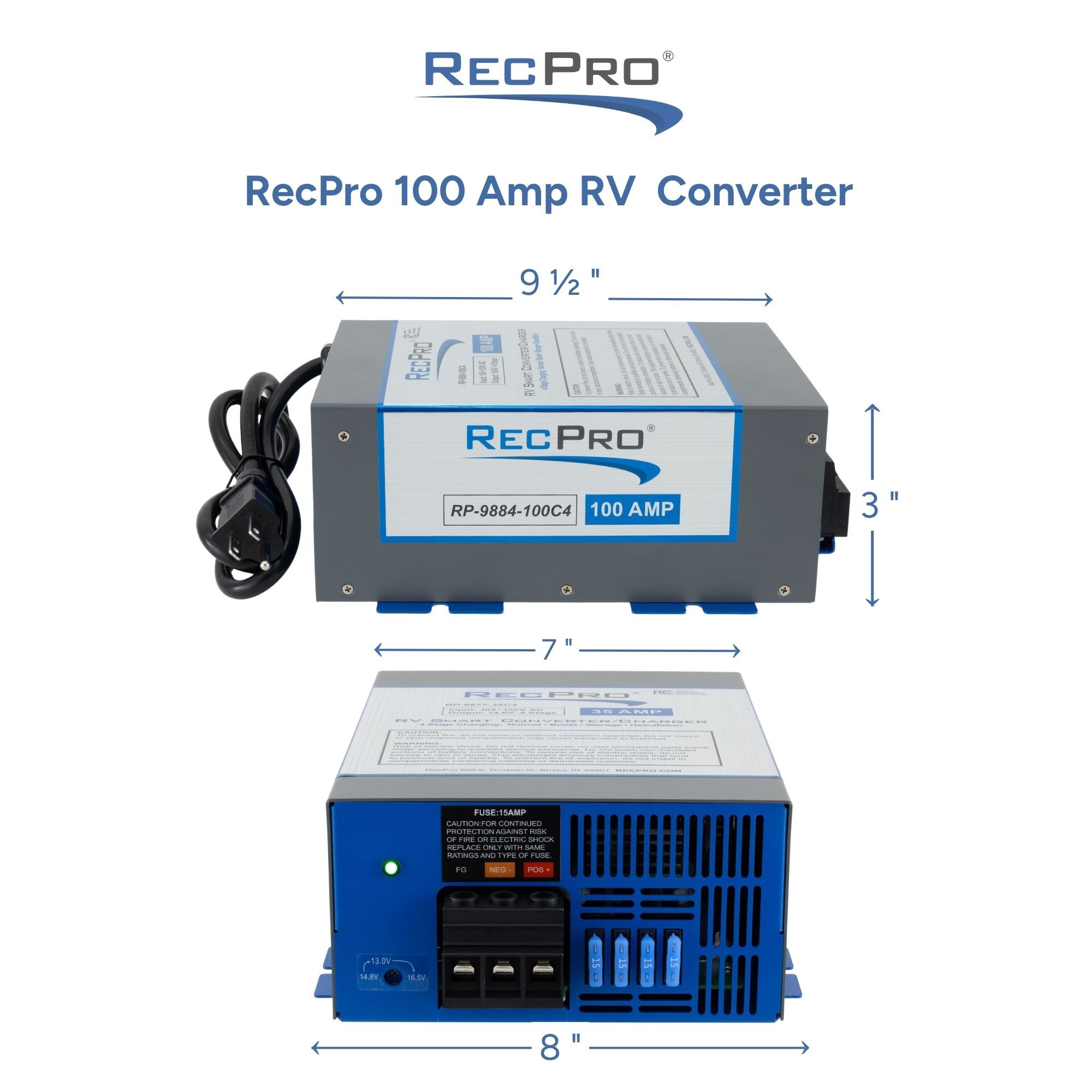 RecPro 100 Amp RV Converter Measurements 