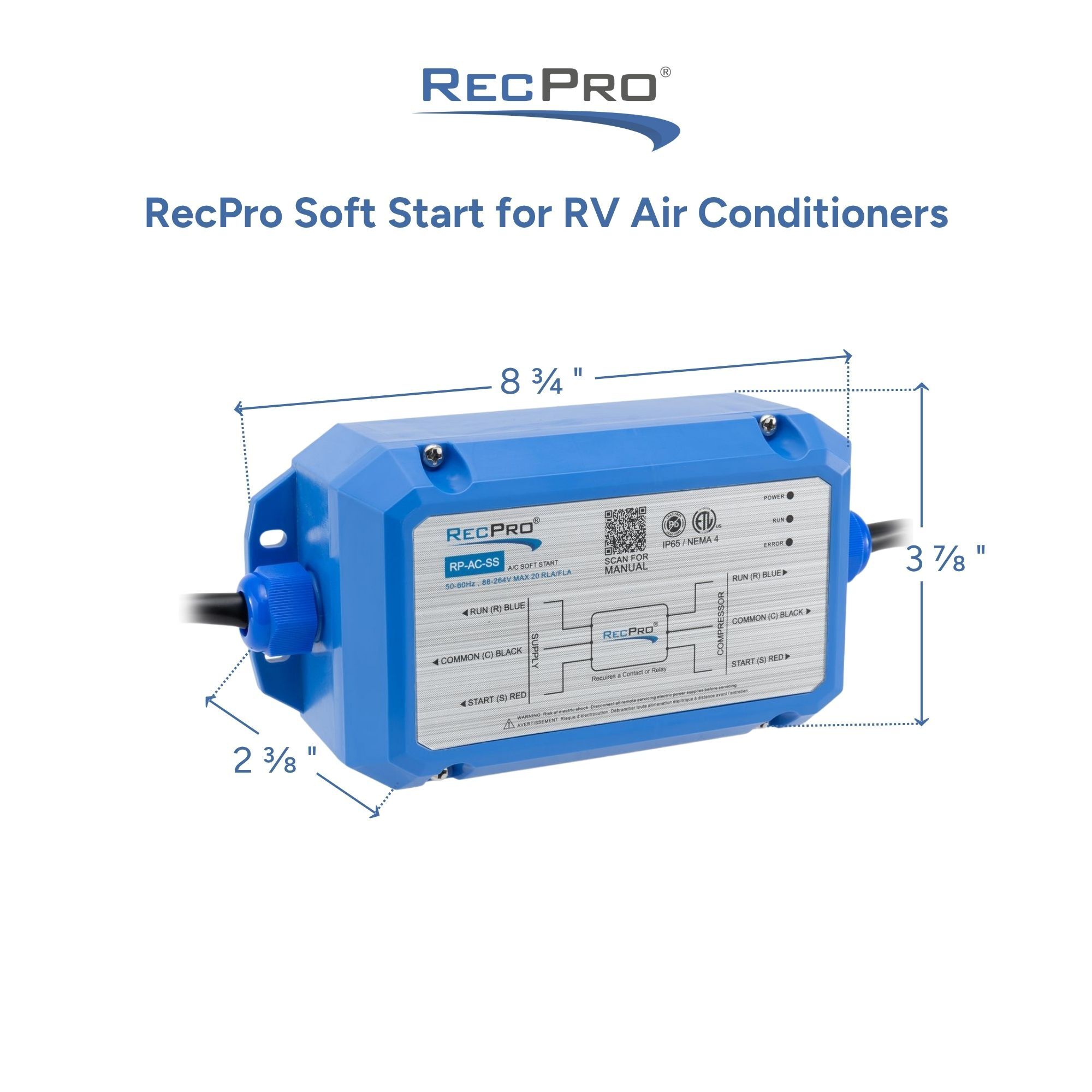 RecPro Soft Start for RV Air Conditioners Measurements RecPro Soft Start for RV Air Conditioners Measurements