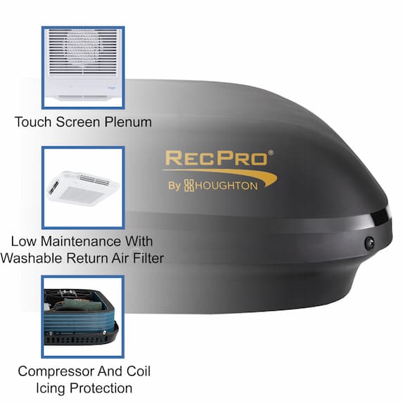 Touch screen plenum. Low maintenance with washable return air filter. Compressor and coil icing protection.