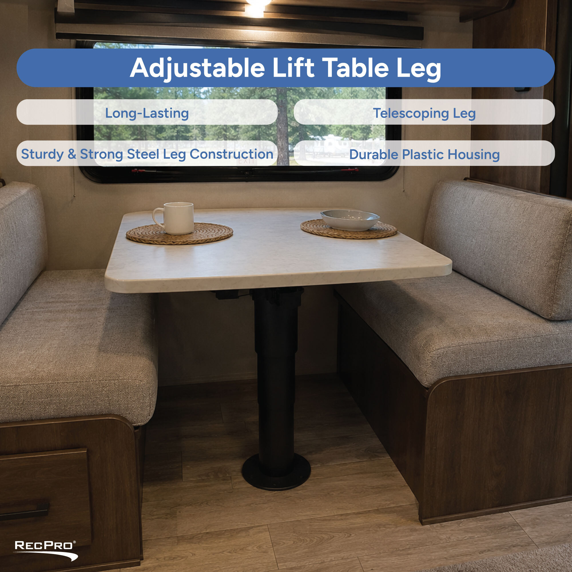 Long-Lasting, Telescoping Leg, Sturdy and Strong Leg Construction, Durable Plastic Housing 