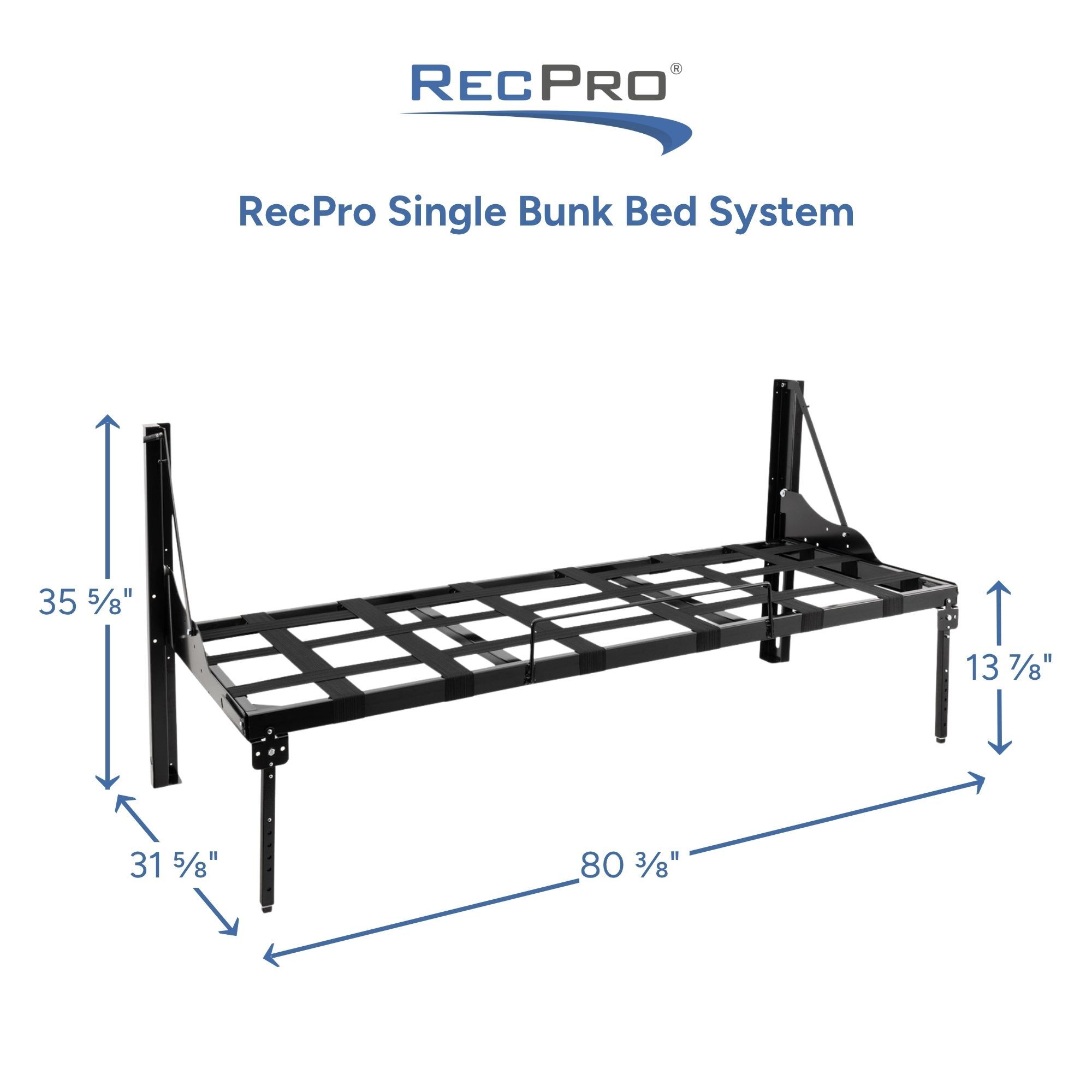 RecPro Single Bunk Bed System Measurements RecPro Single Bunk Bed System Measurements