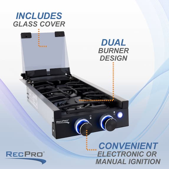 Replacement Glass Top for Three Burner Cooktop - RecPro