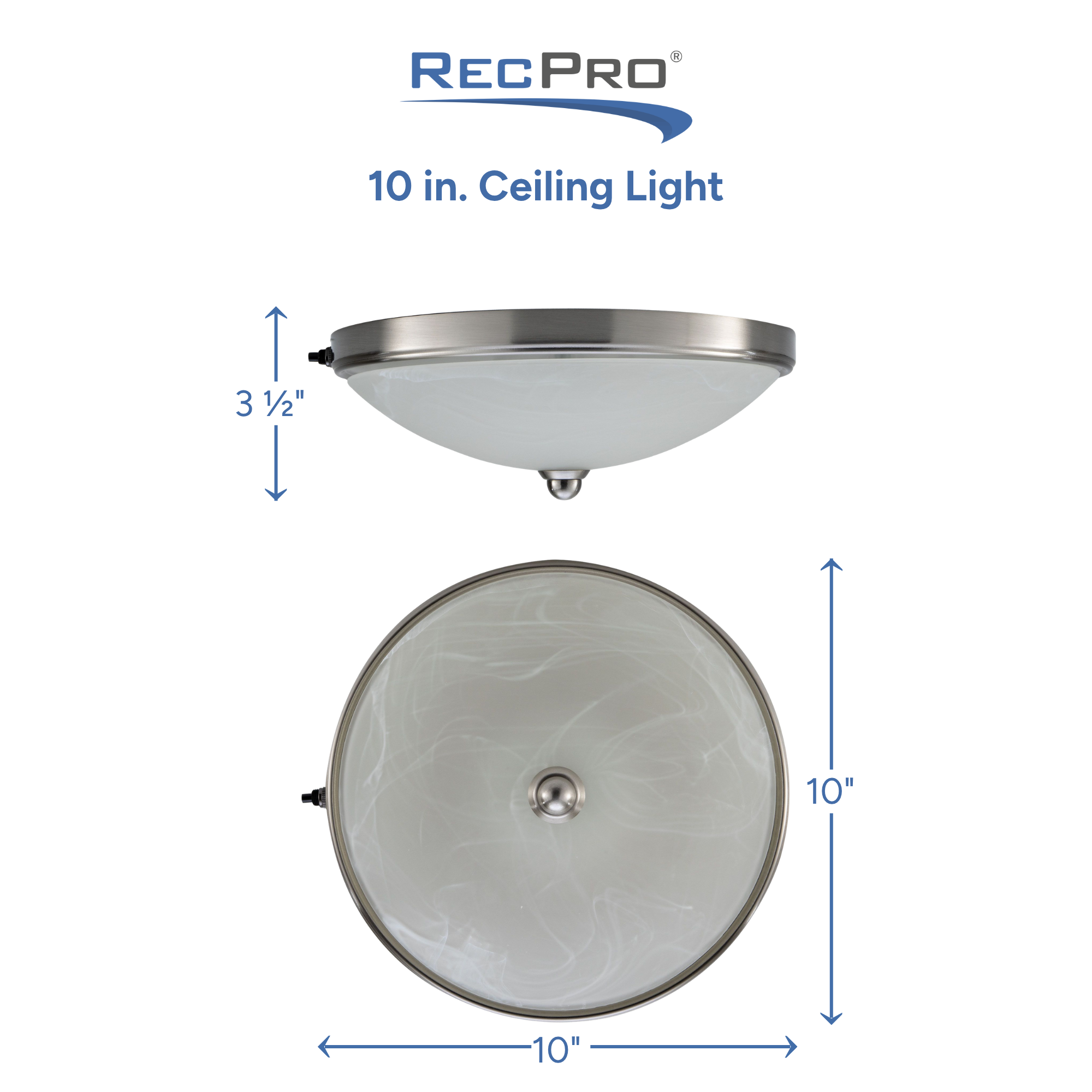 10 in. Ceiling Light Measurements 10 in. Ceiling Light Measurements