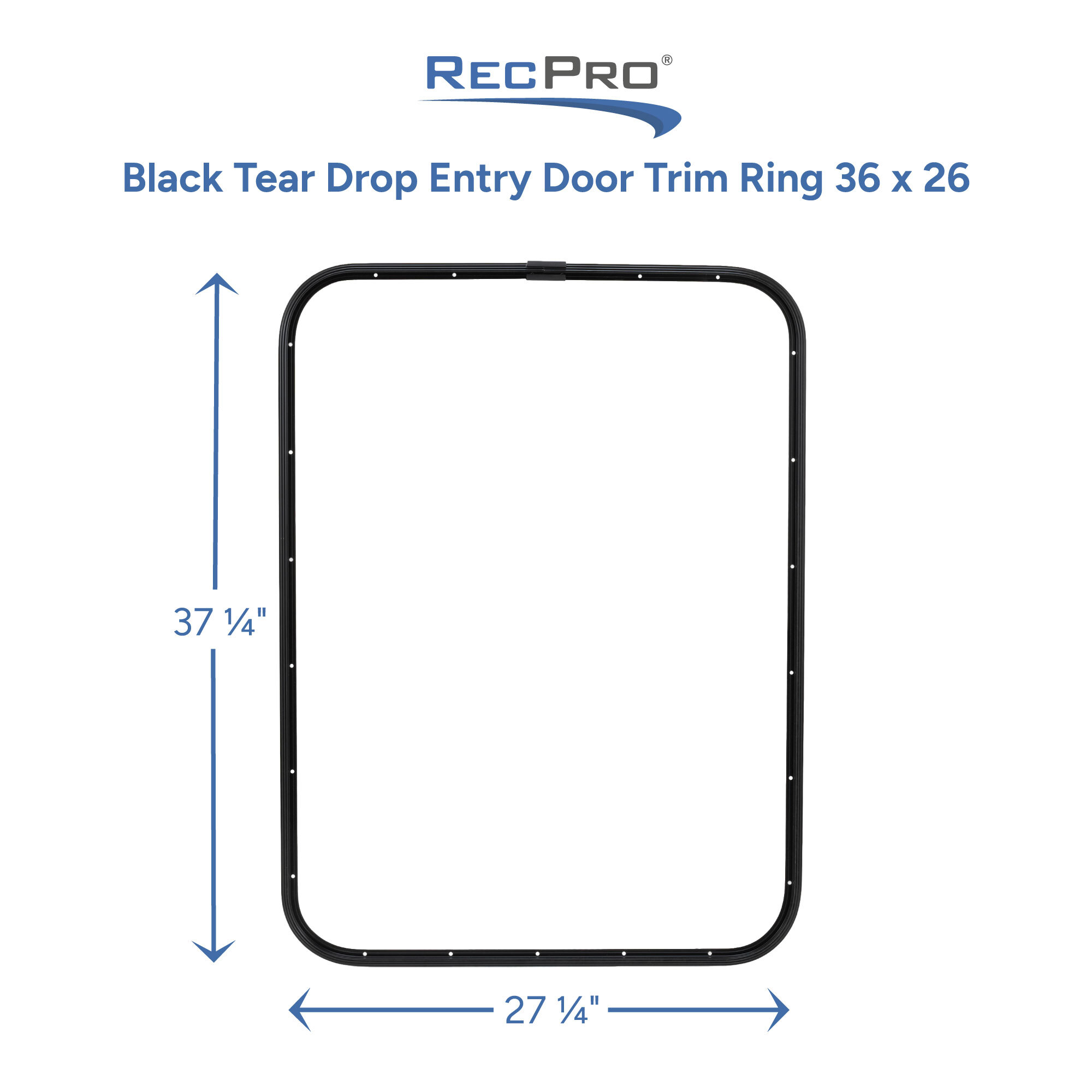Black Tear Drop Entry Door Trim Ring 36" x 26" Measurements Black Tear Drop Entry Door Trim Ring 36" x 26" Measurements