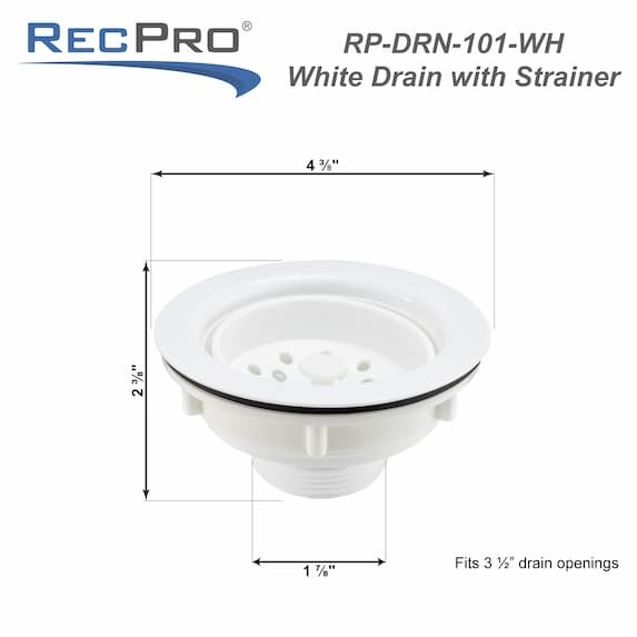 RP-DRN-101-WH 4 ⅜” x 2 ¼”