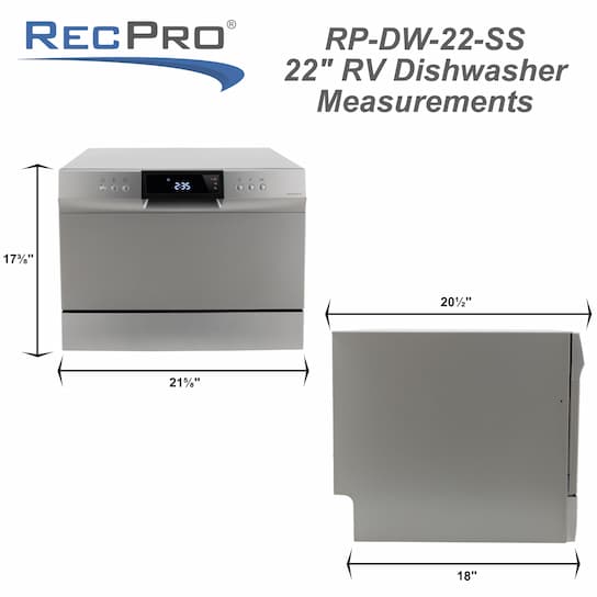 dishwasher measurements 21.625W x 17.375H x 20.5D