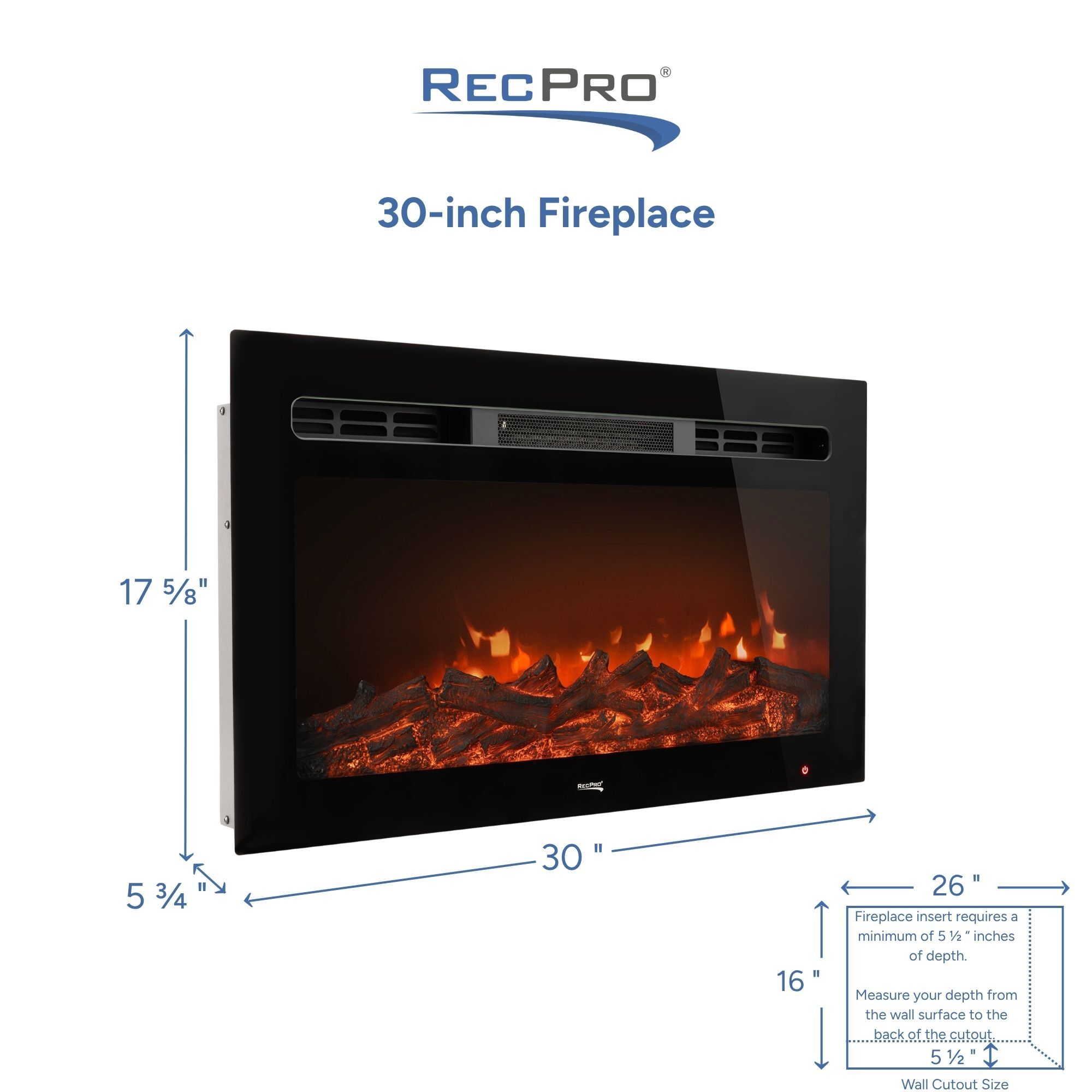 30-Inch Fireplace Measurements